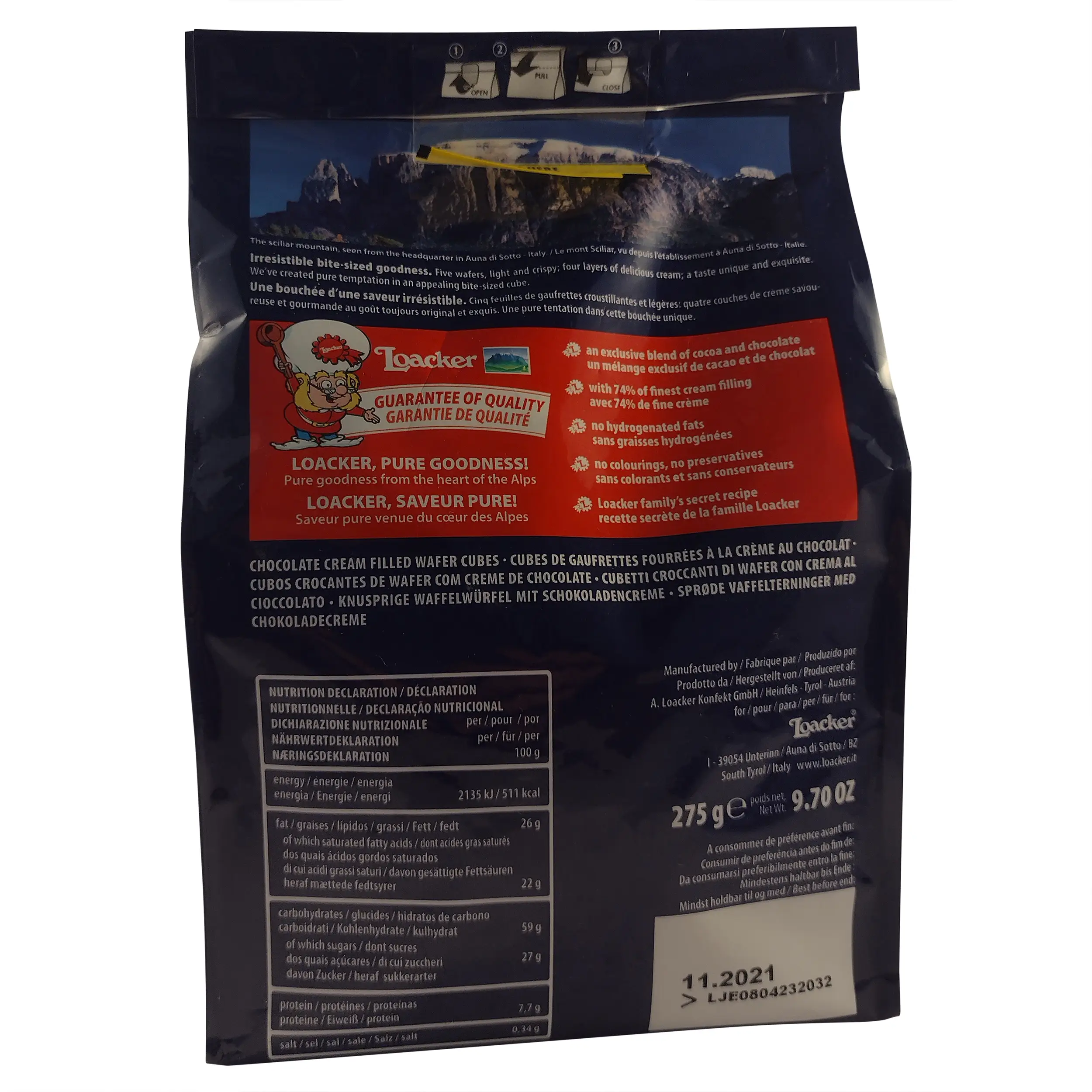 Quadratini Dark Chocolate | Quadratini Wafer Cookies | Loacker Quadratini Chocolate | Quadratini | 9.7 Ounce Total Weight - Image 5