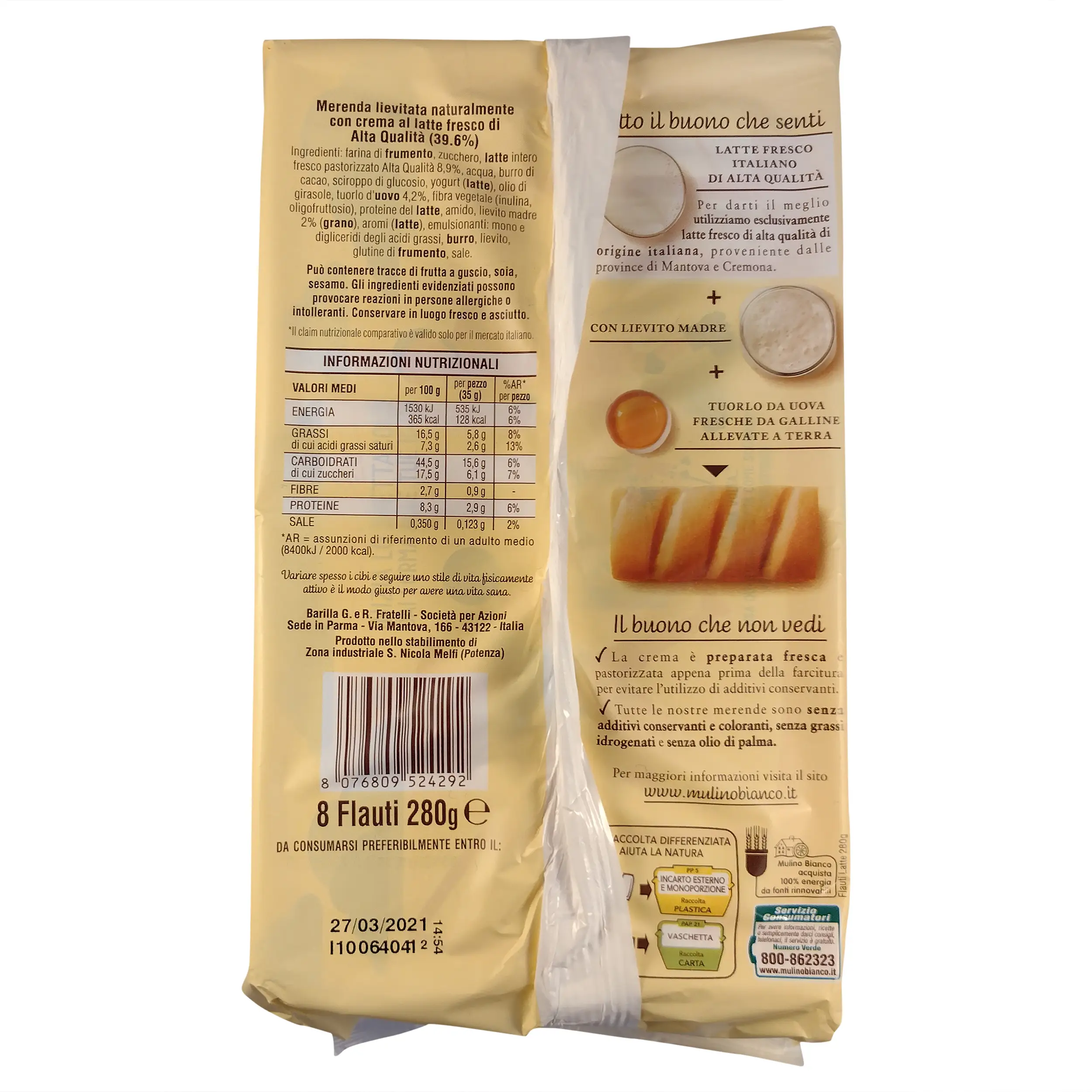 Flauti Latte | Mulino Bianco Flauti | Mulino Bianco Flauti Latte | Snacks From Italy | 9.87 Ounce Total Weight - Image 2