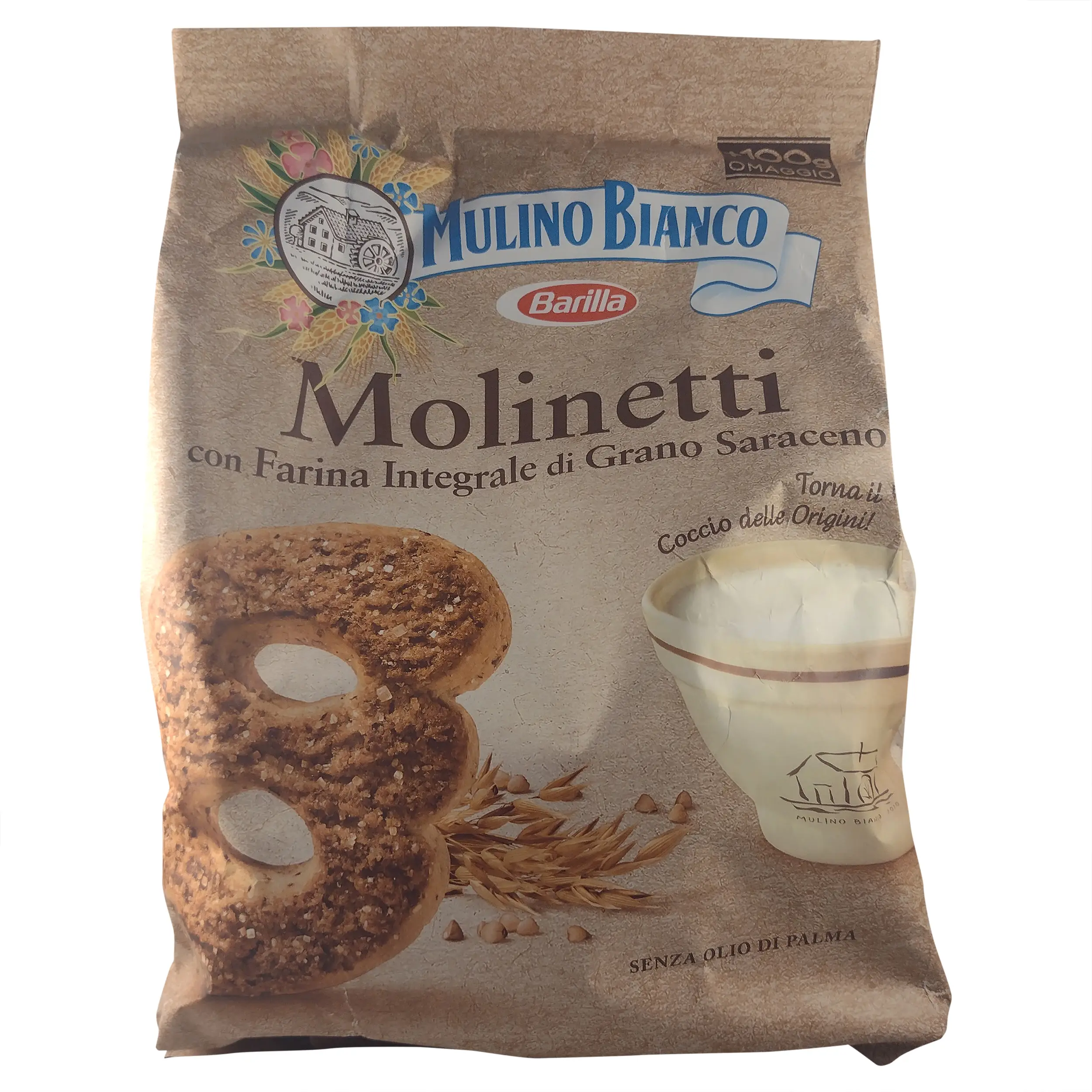 Mulino Bianco | Buckwheat Cookies | Mulino Bianco Molinetti Wholemeal Cookies | Italian Cookies | 28.21 Ounce Total Weight