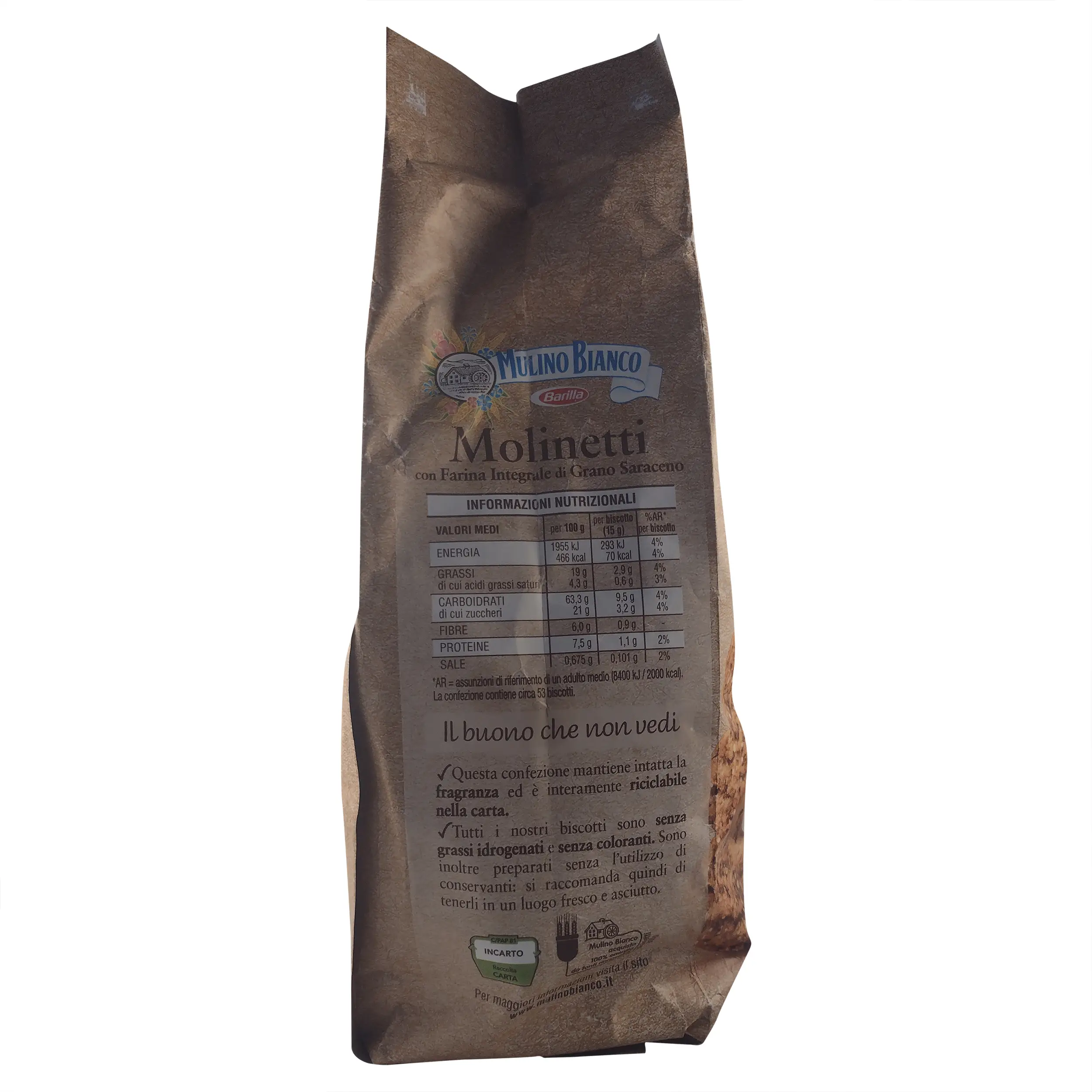 Mulino Bianco | Buckwheat Cookies | Mulino Bianco Molinetti Wholemeal Cookies | Italian Cookies | 28.21 Ounce Total Weight - Image 2