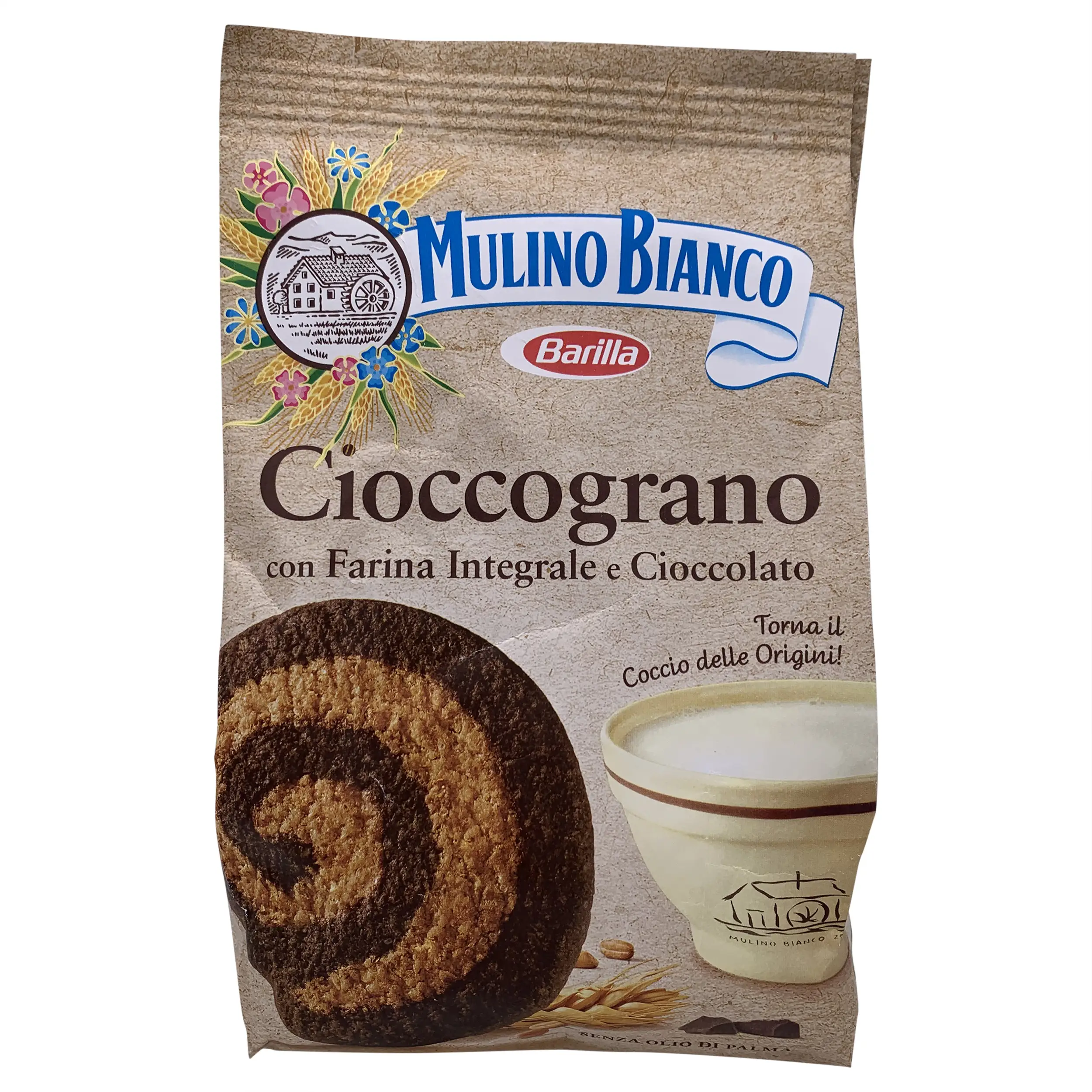 Mulino Bianco | Italian Biscuits | Mulino Bianco Cioccograno With Wholemeal Flour And Chocolate | Italian Cookies | 11.6 Ounce Total Weight