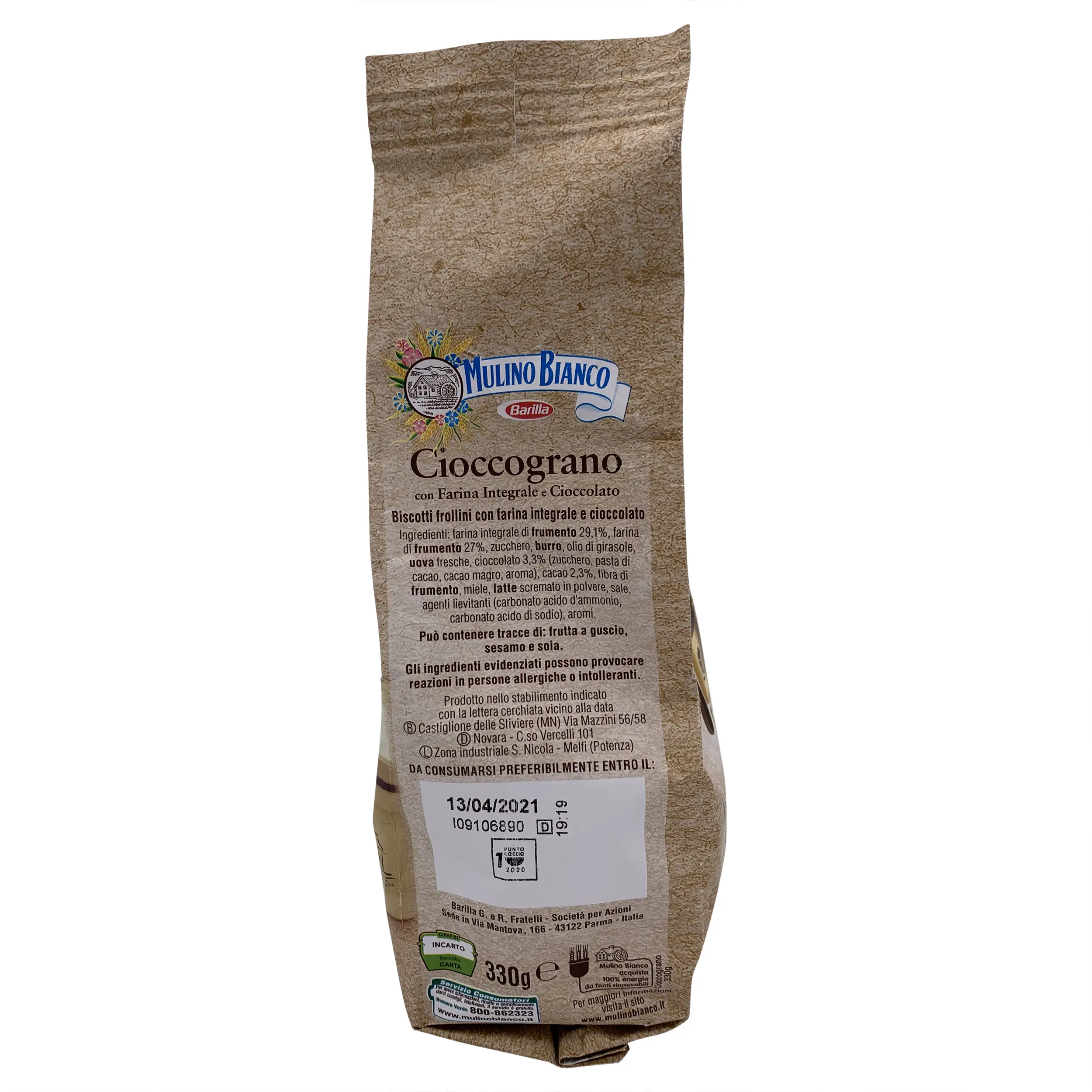 Mulino Bianco | Italian Biscuits | Mulino Bianco Cioccograno With Wholemeal Flour And Chocolate | Italian Cookies | 11.6 Ounce Total Weight - Image 2