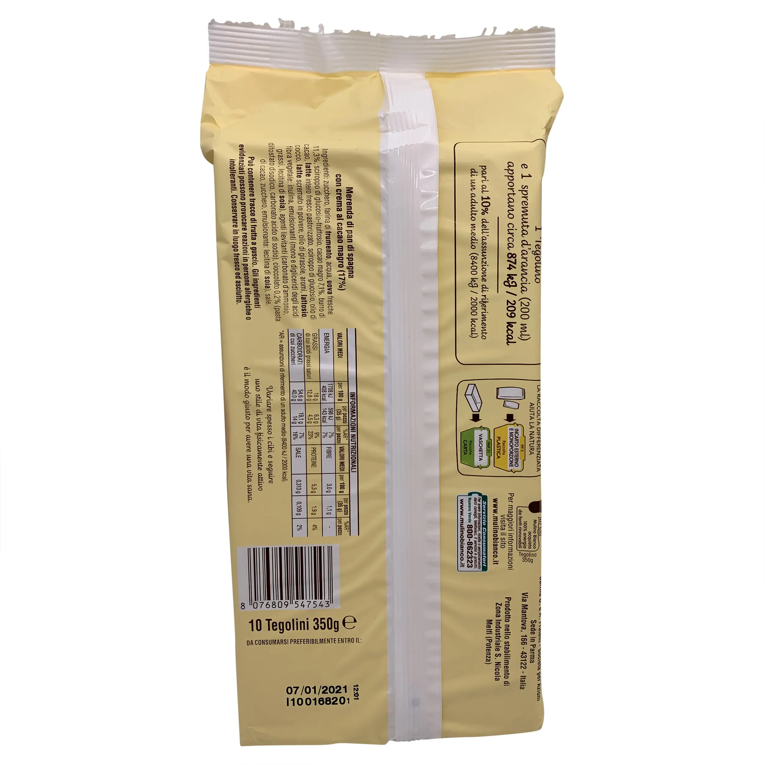 Mulino Bianco | Italian Cookies | Mulino Bianco, Tegolino 10 pieces 350 g | Italian Biscuits | 12.34 Ounce Total Weight - Image 3