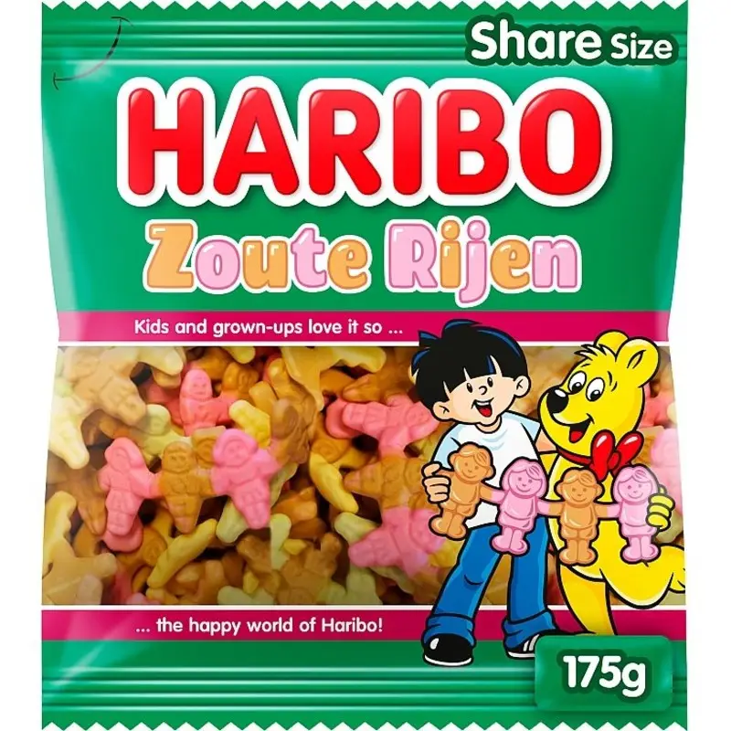 Alcaçuz HARIBO | HARIBO Salt Rows | Gomas HARIBO | Doces HARIBO | 6,1 onças no total