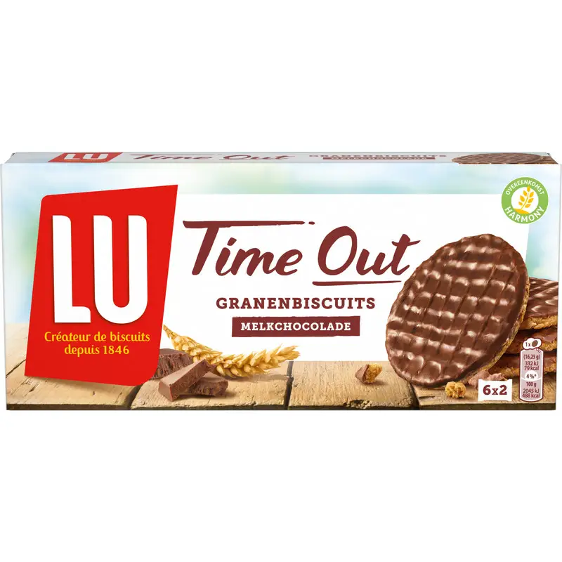 Biscuits Lu | Biscuits aux céréales et au chocolat au lait Time Out | Biscuits Lu | Biscuits français | 6,8 onces au total