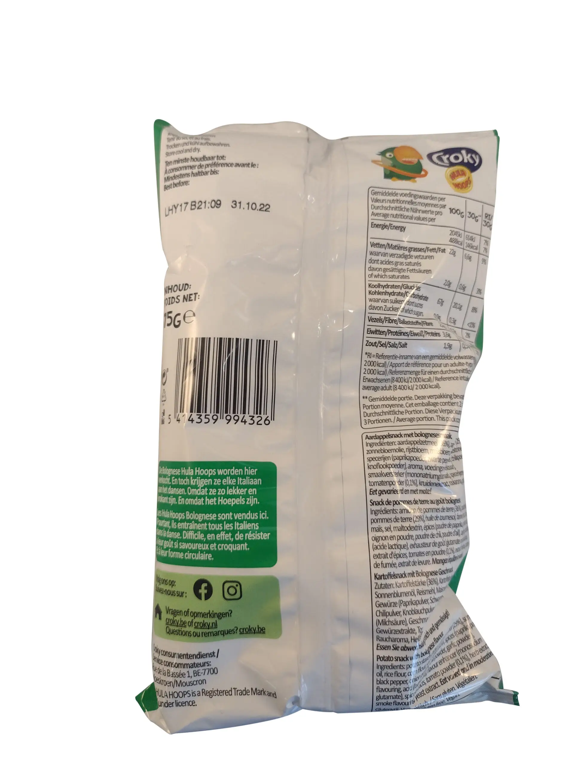 Croky Chips | Croky Hula Hoops Bolognese | Croky | Croky | Insgesamt 2,6 Unzen – Bild 2