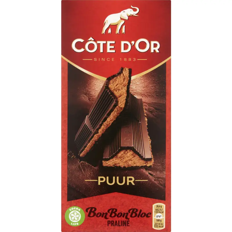 Chocolate Côte D'Or | Barra de Chocolate Praliné Côte D'Or | Chocolate Belga | Chocolate Cote D'Or | 7 onças no total