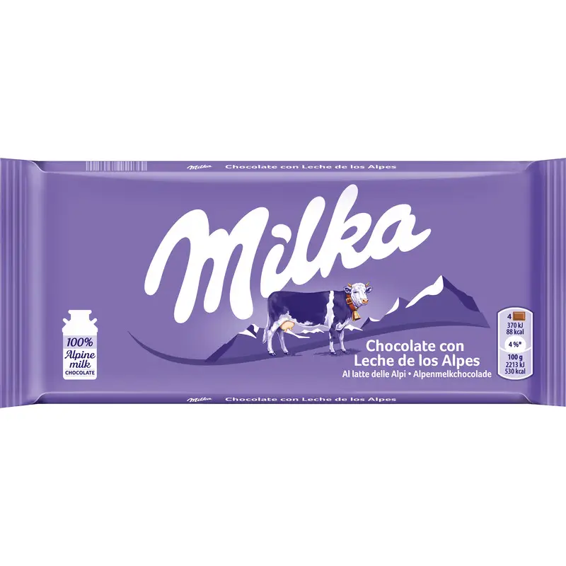Chocolate Milka | Barra de Chocolate Leite Alpino | Chocolate Milka | Barras de Chocolate Milka | 3,5 onças no total