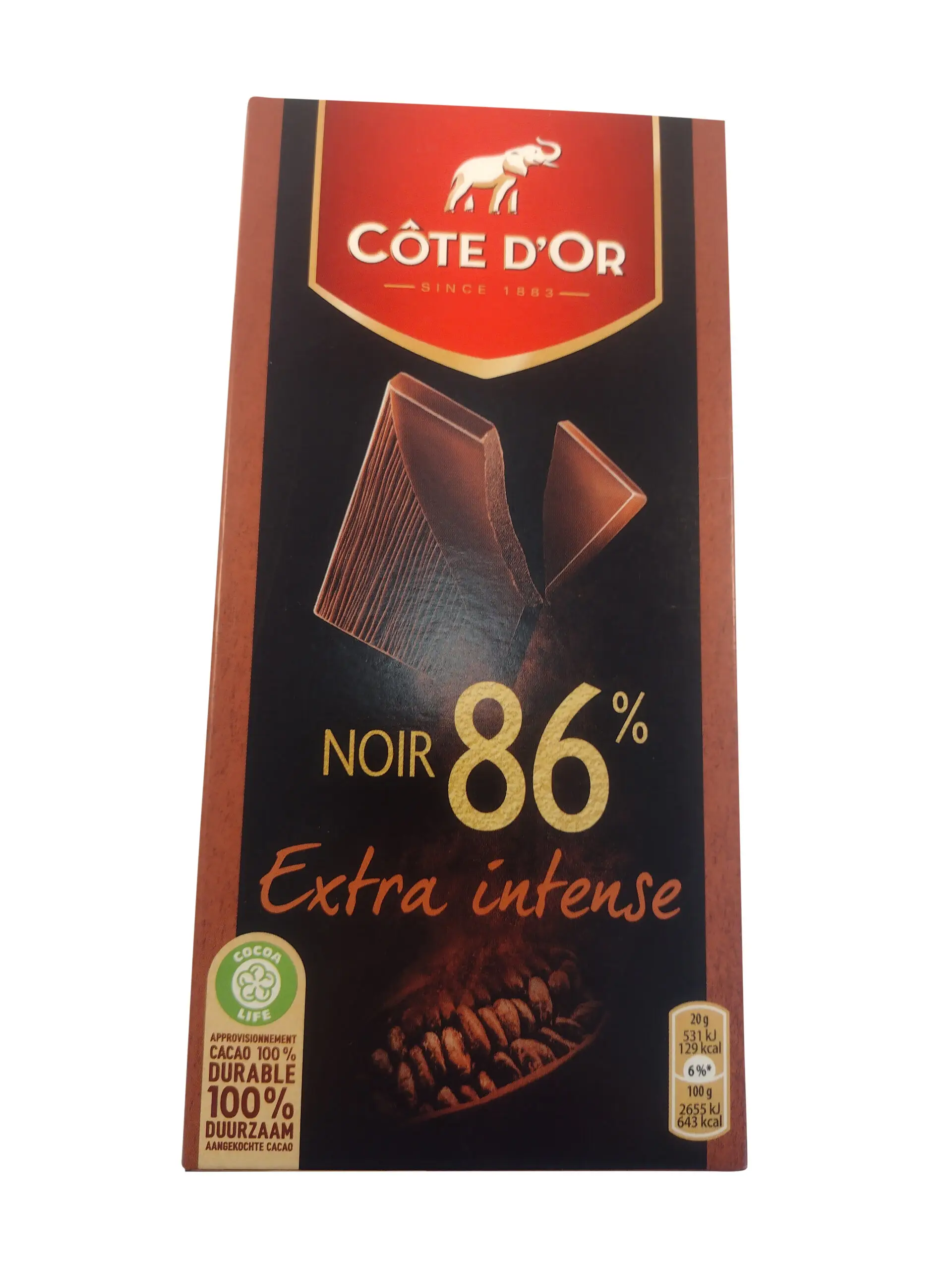 Côte D'Or Schokolade | Côte D'Or Schokoladentafel Extra Intensiv Dunkel 86 %. | Belgische Schokolade | Cote D’Or Schokolade | Insgesamt 3,5 Unzen