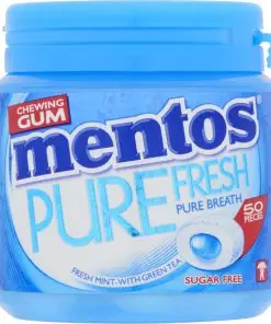 Chicle Mentos | Botella de chicle Mentos Pure Fresh Mint | Chicle Mentos | Caramelos Mentos | 3,5 onzas en total
