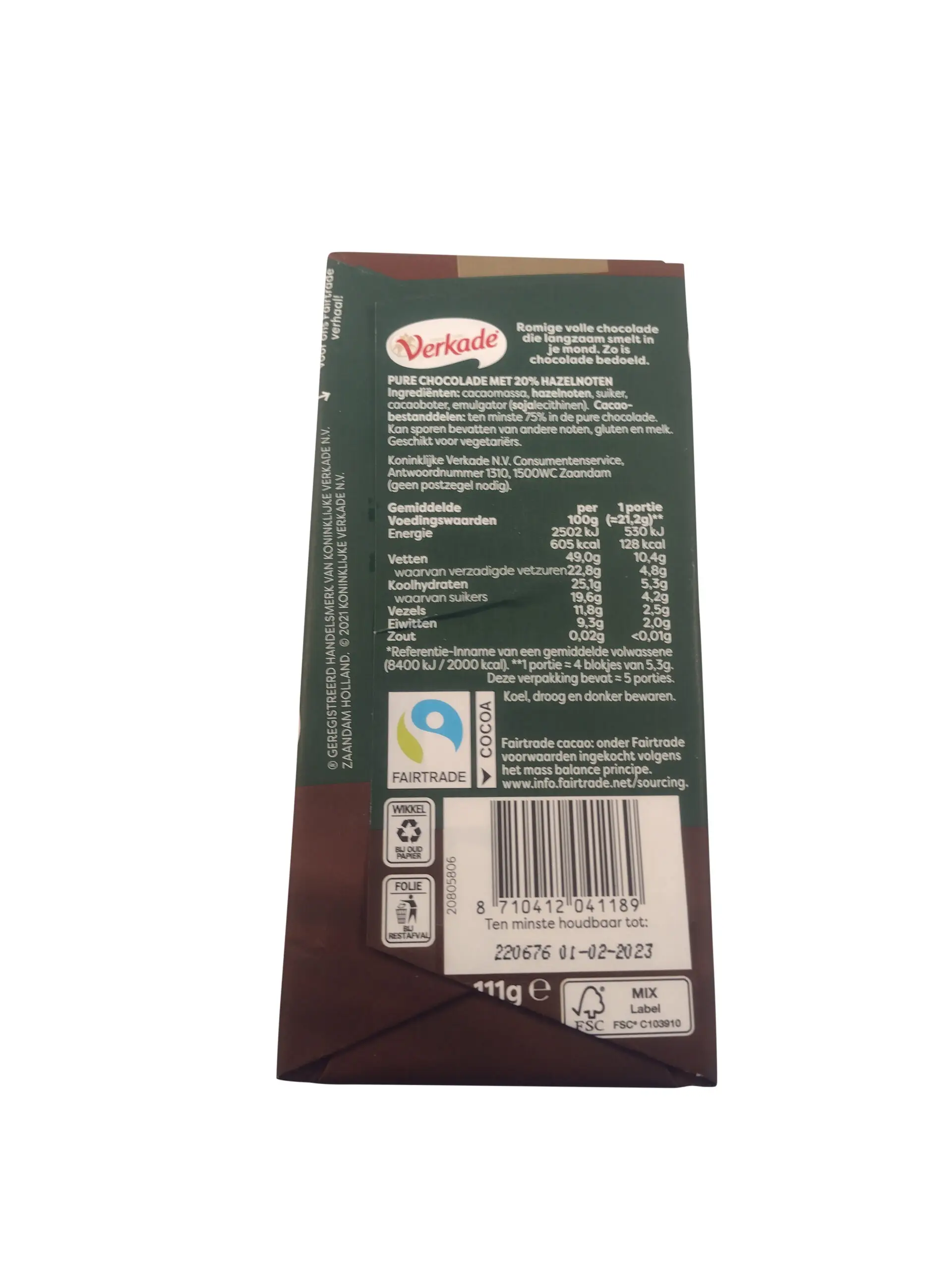 Verkade Chocolate Bar | Chocolate Bar Extra Dark Hazelnut | Dutch Chocolate | Dutch Verkade Chocolate | 3.9 Ounce Total - Image 2