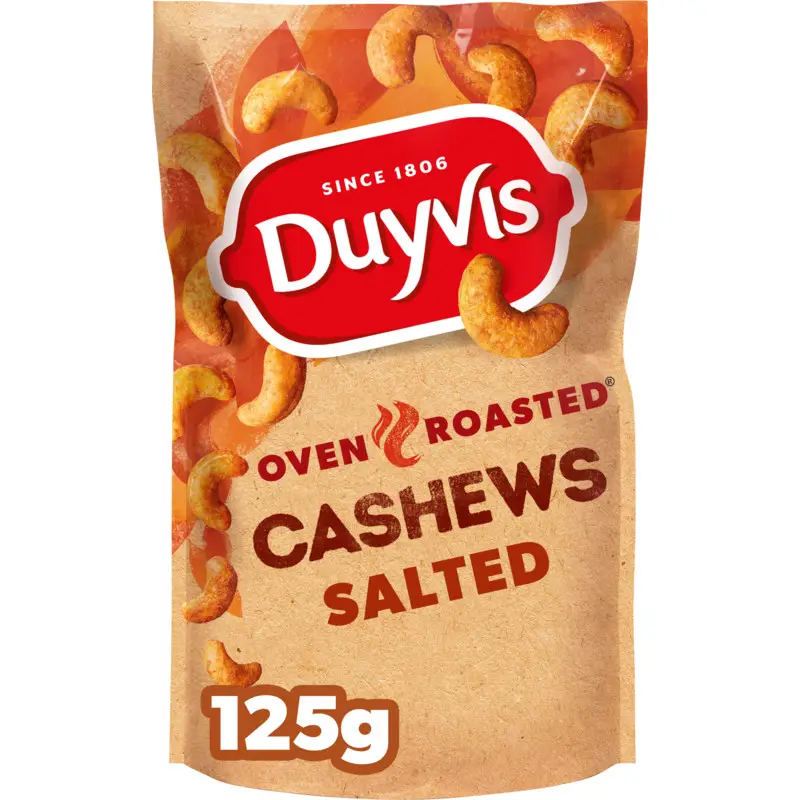 Duyvis Borrelnootjes | Cajus salgados assados no forno | Borrel Nootjes | Nozes Duyvis | 4,4 onças no total