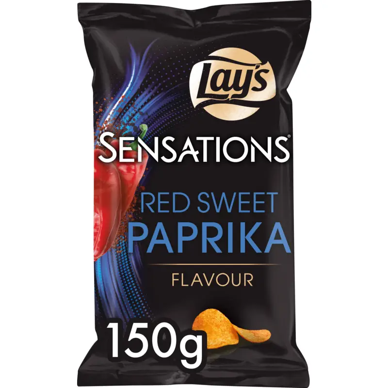 Batatas fritas Lay's | Sensations Red Sweet Paprika | Batatas fritas americanas | Batatas fritas Lays | 5,2 onças no total