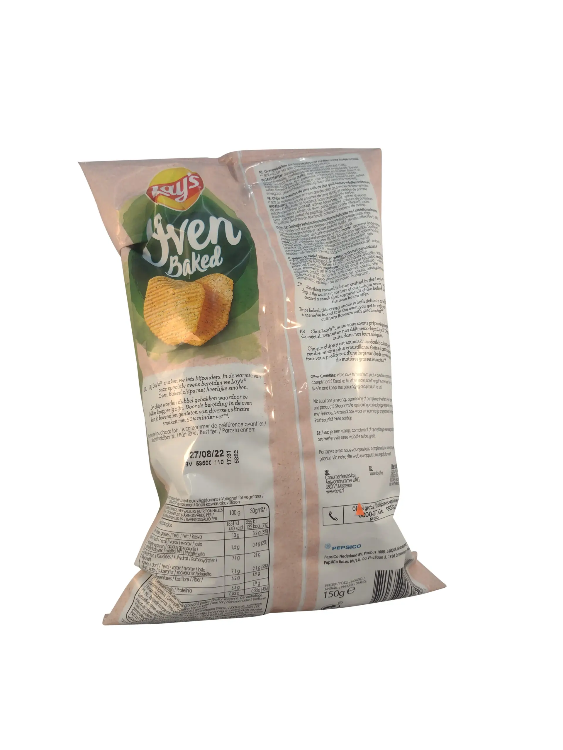 Batatas fritas Lay's | Ervas mediterrânicas assadas no forno | Batatas fritas americanas | Batatas fritas Lays | 5,2 onças no total - Image 2