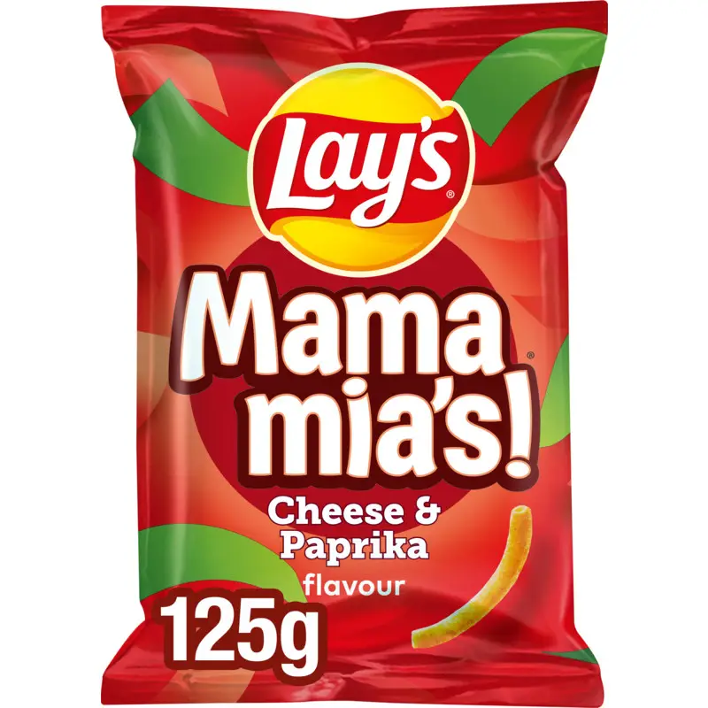 Batatas fritas Lay's | Mama Mia's Paprika Cheese | Batatas fritas americanas | Batatas fritas Lays | 4,4 onças no total