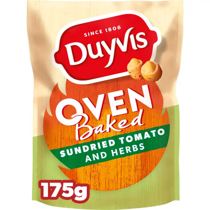 Duyvis Borrelnootjes | Tomate seco e ervas assados no forno | Borrel Nootjes | Nozes Duyvis | 6,1 onças no total