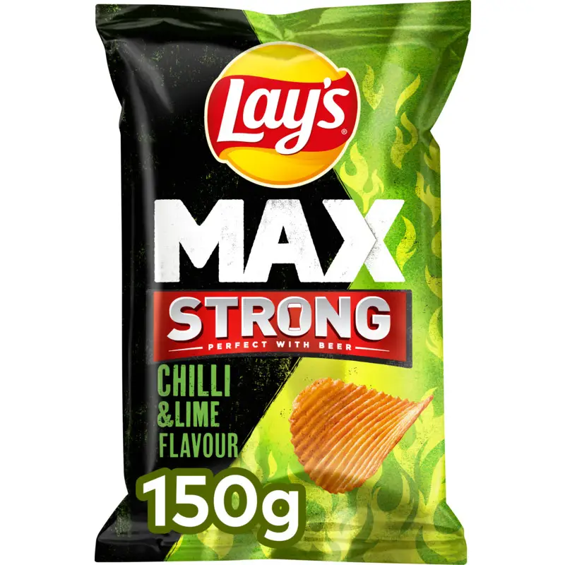 Chips Lay'S | Strong Chilli & Lime | Chips américaines | Chips Lays | 5,2 onces au total