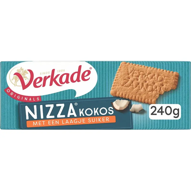Verkade Cookies | Nizza Coconut | Verkade Biscuits | Dutch Cookies | 8.4 Ounce Total