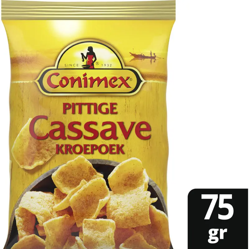 Conimex | Crackers aux crevettes épicés au manioc Conimex | Mélange d'épices indonésiennes | Sauces Conimex | 2,6 onces au total