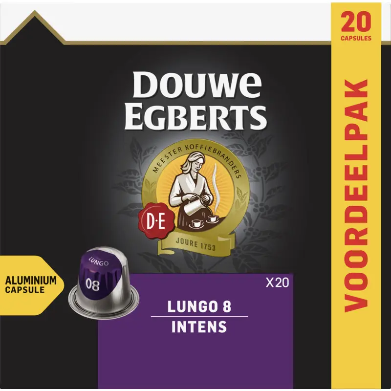 Café Douwe Egberts | Cápsulas de café Lungo Intense | Café Douwe Egberts | Café holandés | 3,6 onzas en total