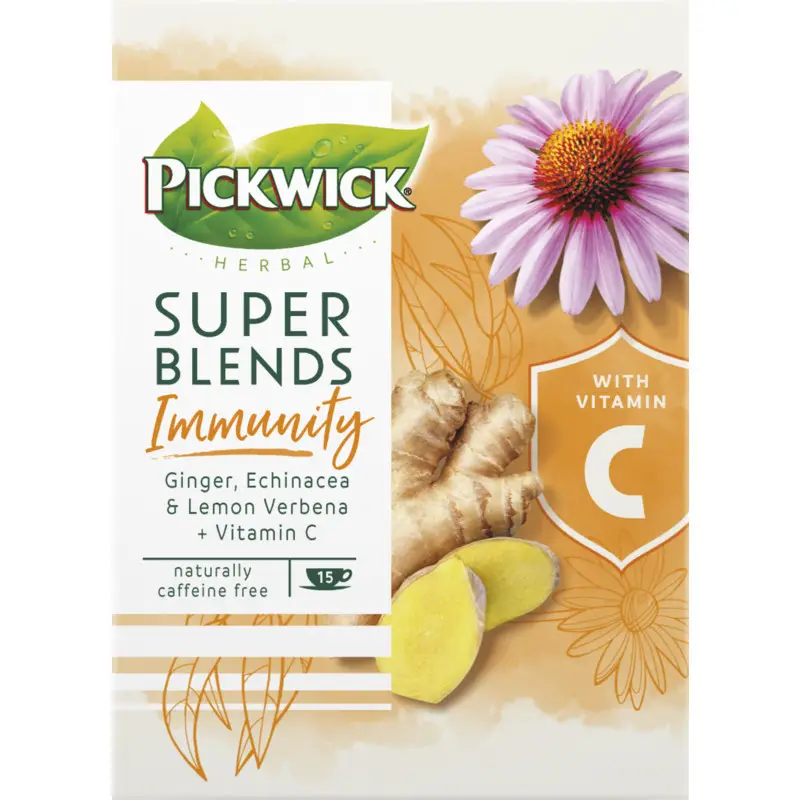Pickwick Tea | Herbal Super Blends Immunity Herbal Tea | Pickwick Tea Bags | Pickwick Dutch Tea | 0.5 Ounce Total
