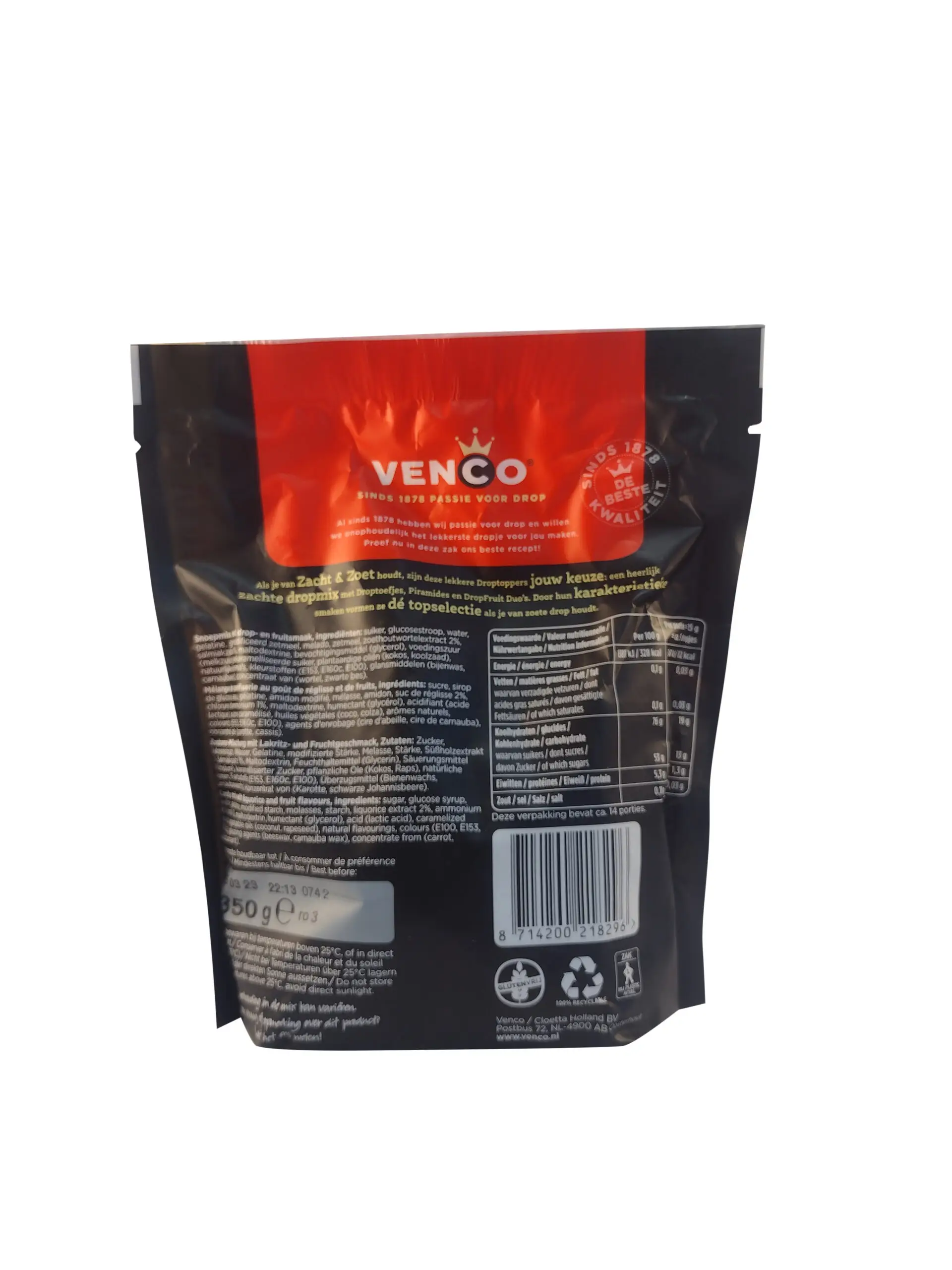 Alcaçuz Venco | Venco Droptoppers Soft Sweet | Alcaçuz holandês Venco | Alcaçuz holandês | 9,8 onças no total - Image 2