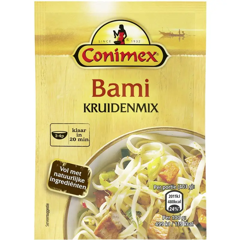 Conimex | Mix Noodles | Mistura de especiarias indonésias | Molhos Conimex | 0,7 onças no total