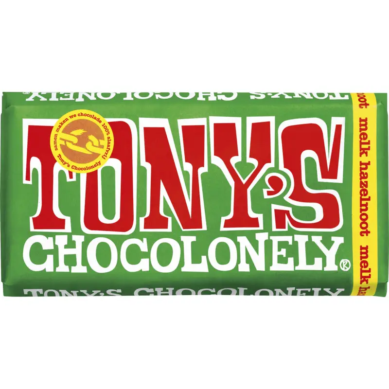 Tony'S Chocolonely | Leite com Avelã | Barras de Chocolate Tonys Chocolonely | Chocolate Tonys | 6,3 onças no total