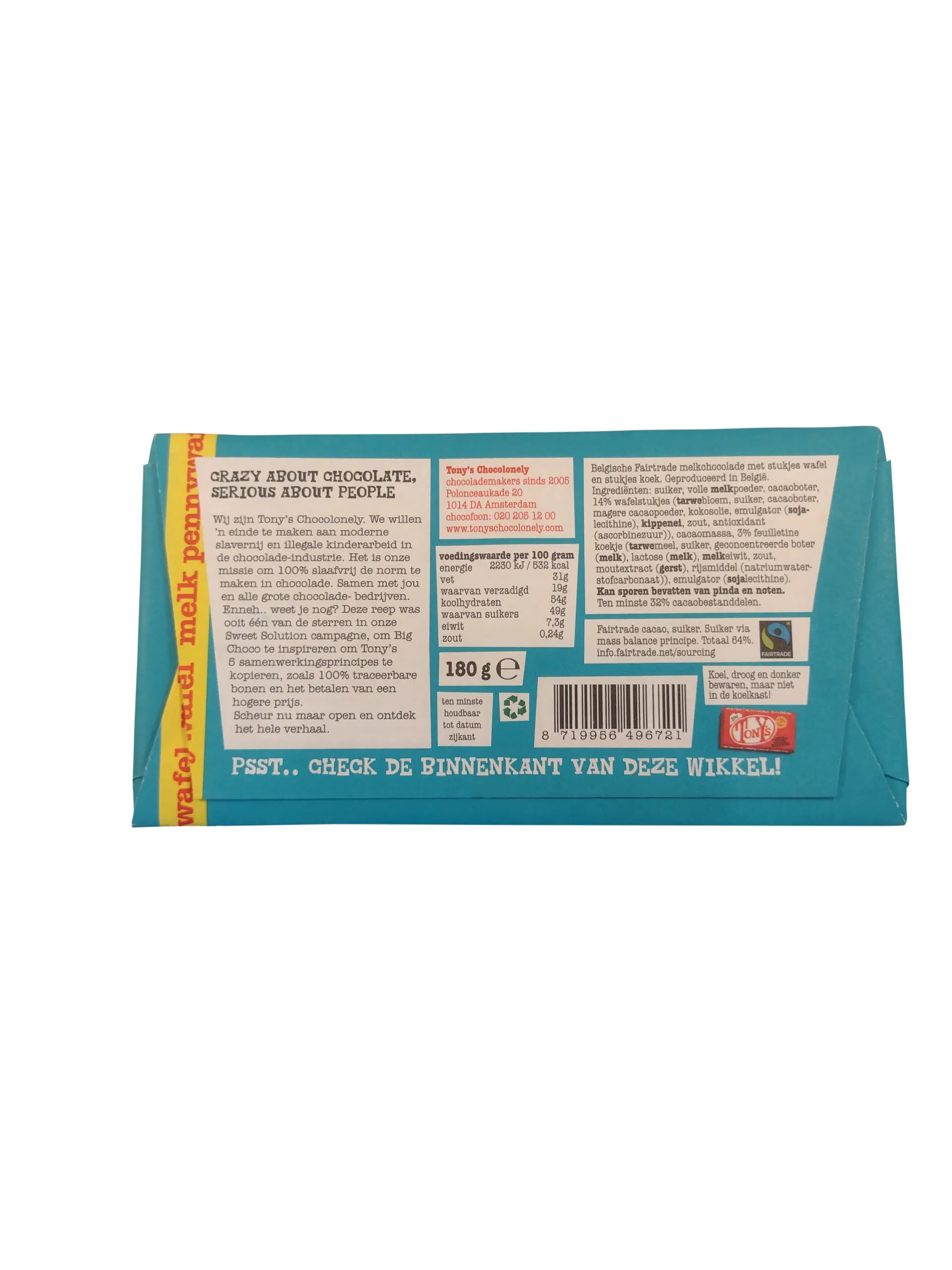 Tony'S Chocolonely | Pennywaffle de leite | Barras de chocolate Tonys Chocolonely | Chocolate Tonys | 6,3 onças no total - Image 3