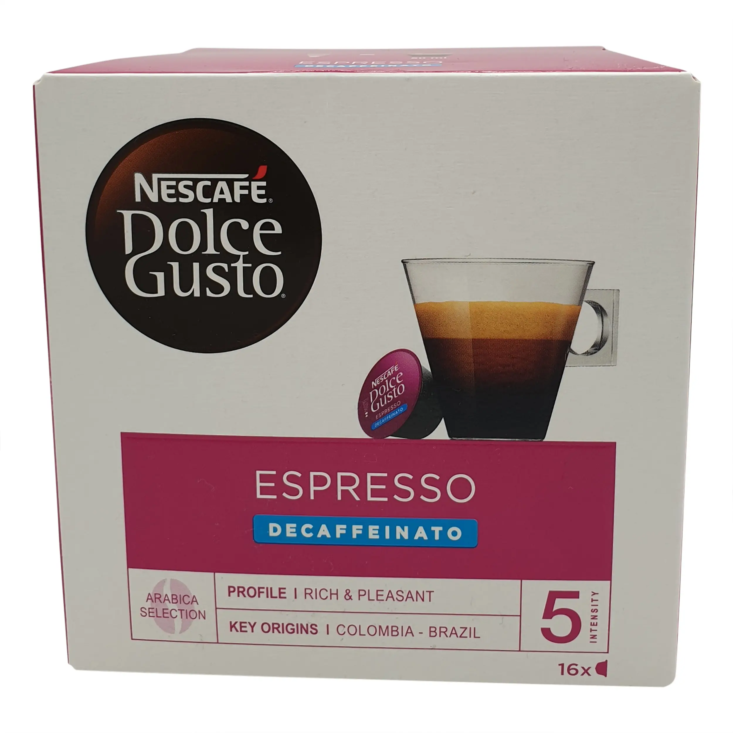 Nescafe Decaf | Decaf | Nescafe Dolce Gusto Espresso Decaf (Capsules) | Nescafe Dolce Gusto Capsules | 3.38 Ounce Total Weight