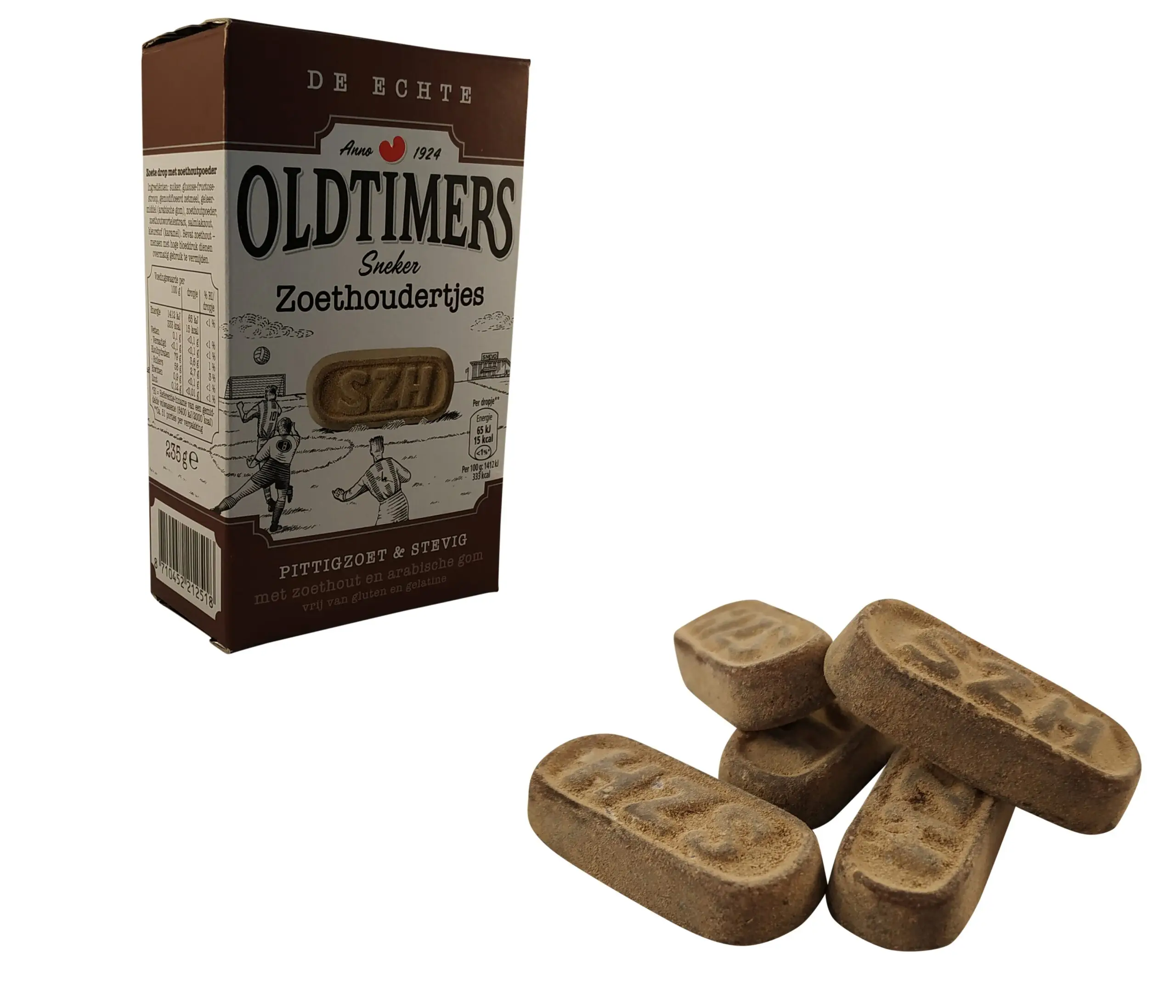Alcaçuz holandês | Alcaçuz sem glúten | OLDTIMERS Sneker Spicy Sweet Zoethoudertjes | Doces naturais | Peso total de 8,28 onças