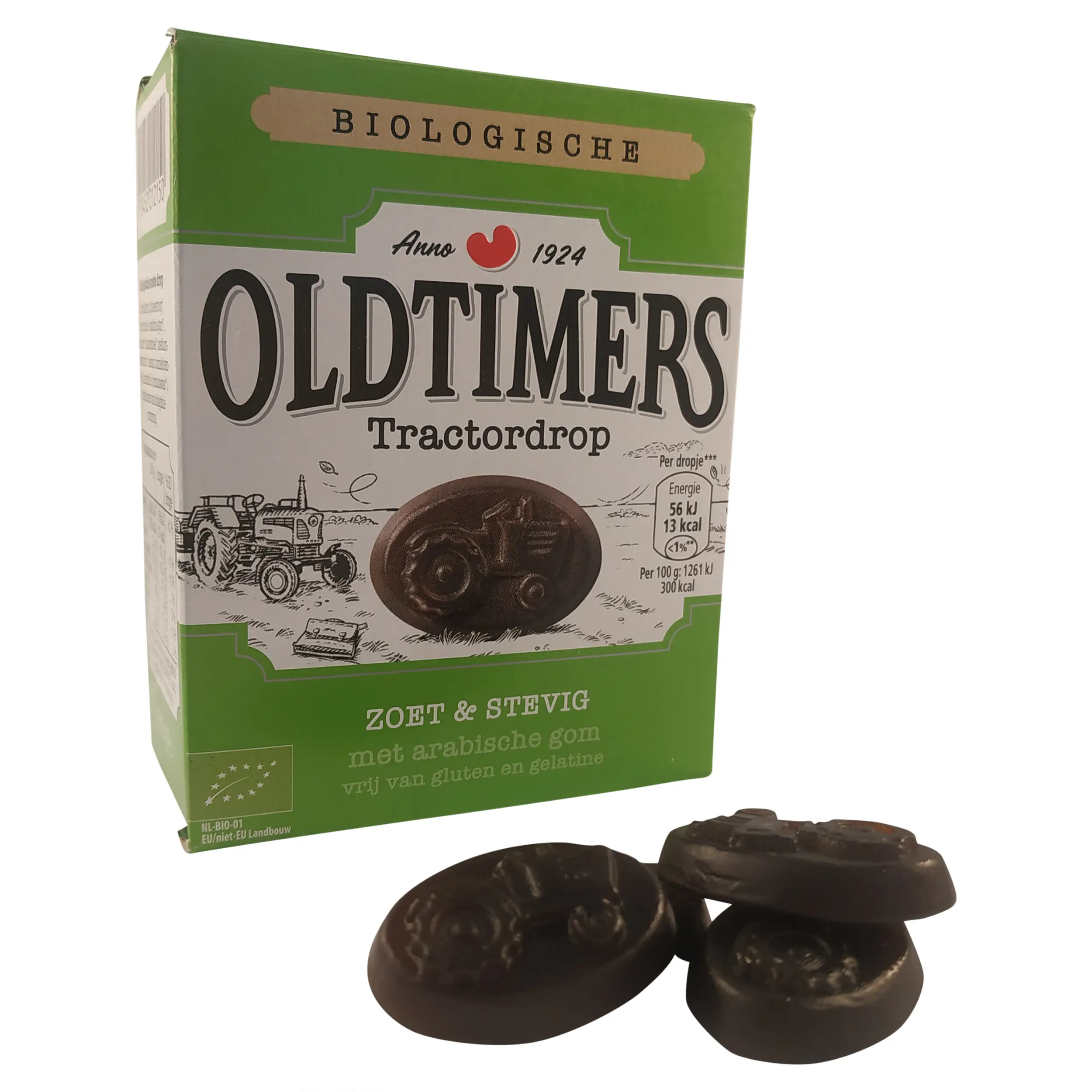 Alcaçuz holandês | Alcaçuz sem glúten | OLDTIMERS Alcaçuz puro orgânico Sweet Tractor | Doce natural | Peso total de 6,34 onças