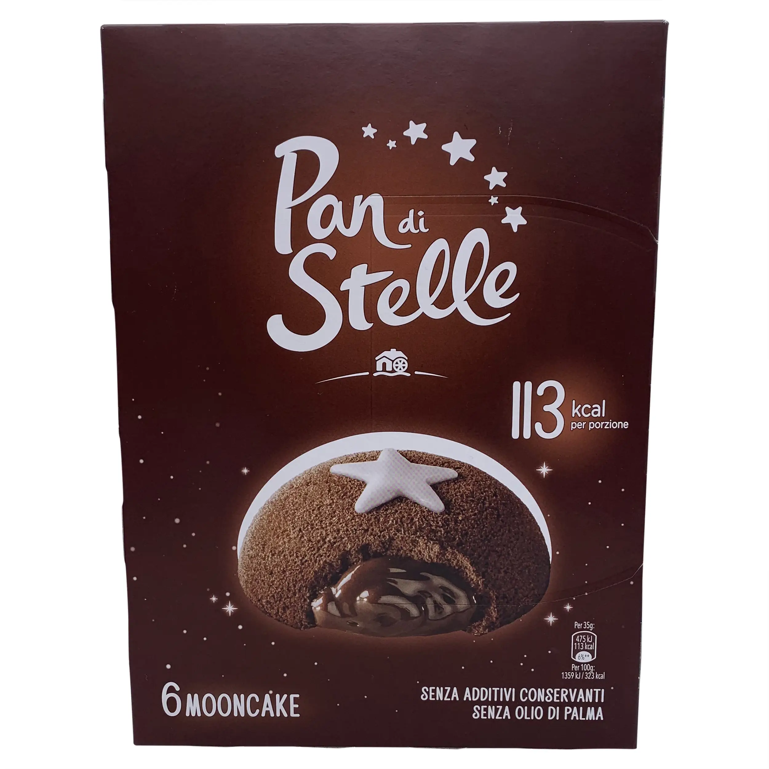 Pan Di Stelle Mulino Bianco | Pan Di Stelle Mooncake | Pan di Stelle Moon Cake Mulino Bianco 6 pieces | Mooncake | 7.4 Ounce Total Weight