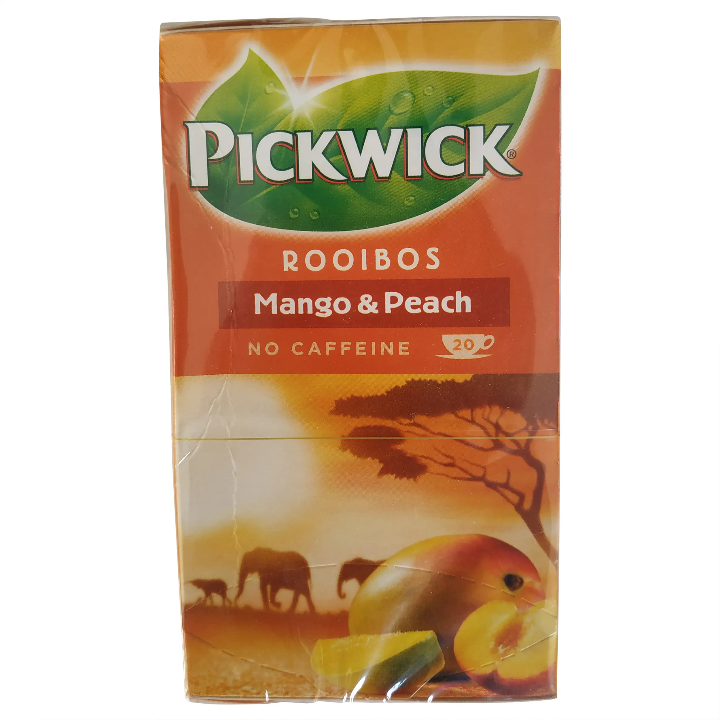 Chá Pickwick | Chá holandês | Pickwick Rooibos Pêssego e Manga - Embalagem de 20 saquinhos | Chá holandês Pickwick | Peso total de 1,41 onças