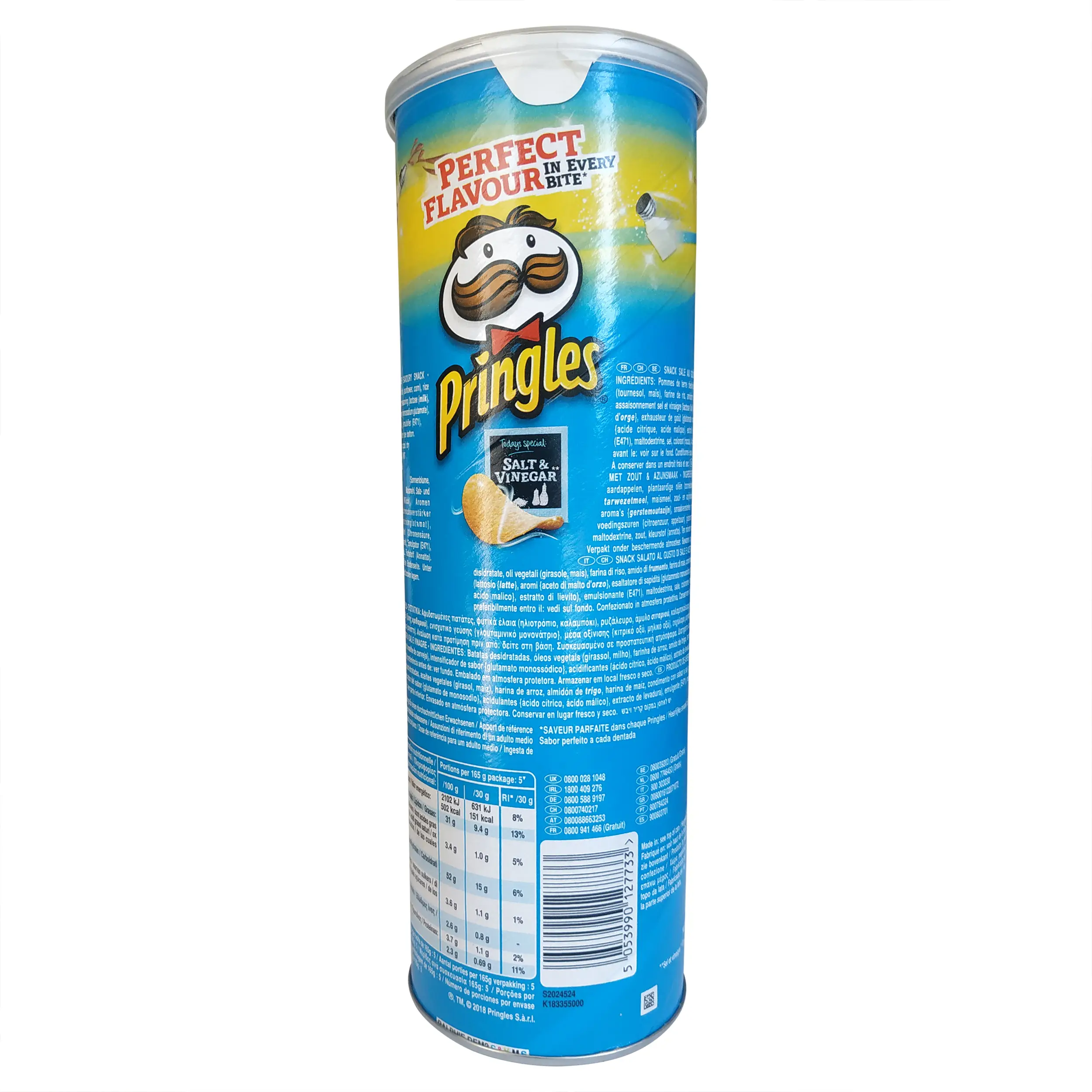 Pringles com sal e vinagre | Batatas fritas Pringles | Pringles clássicas com sabor a sal e vinagre | Pringles com sal e vinagre | Peso total de 5,82 onças - Image 3