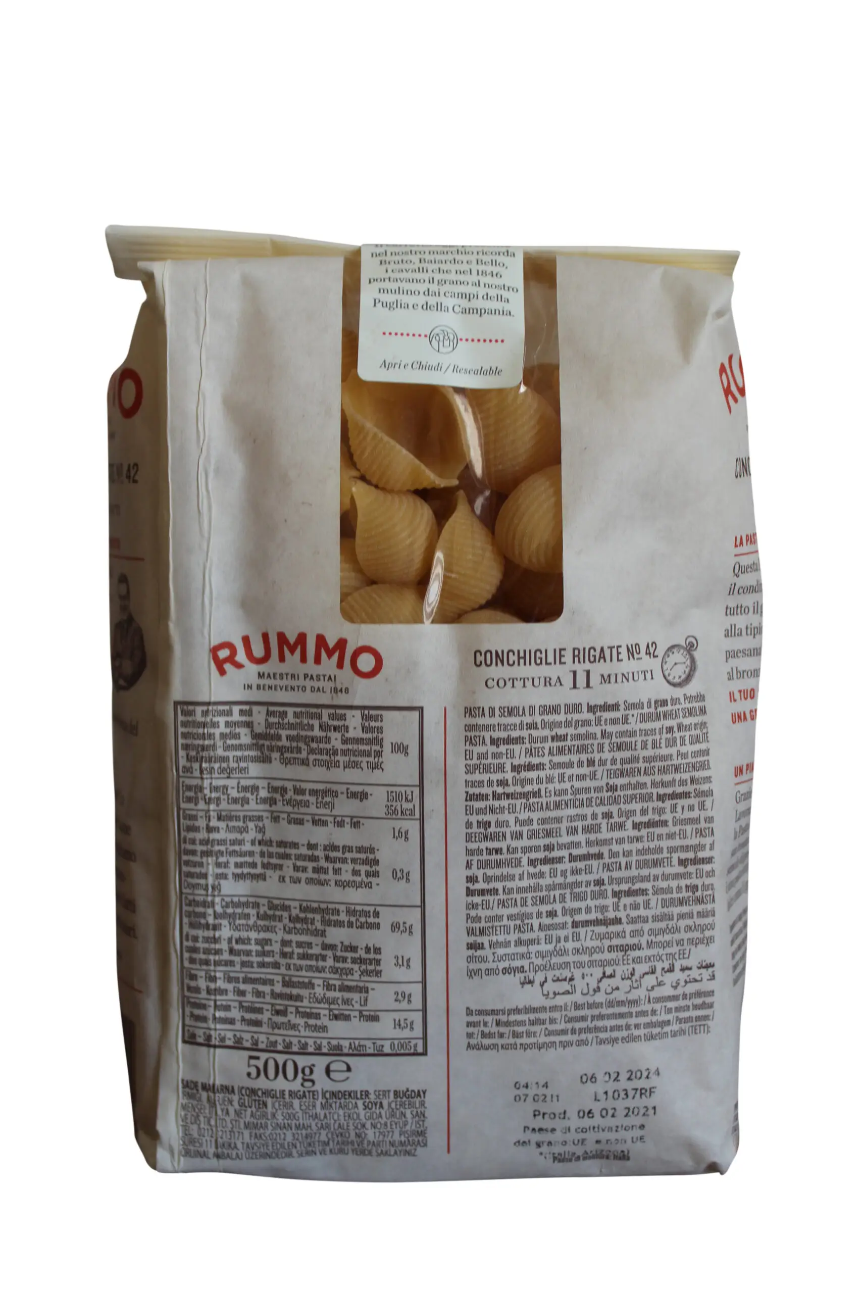 Rummo Pasta | Conchiglie Pasta | Rummo Conchiglie Pasta | Rummo | 17.63 Ounce Total Weight - Image 5