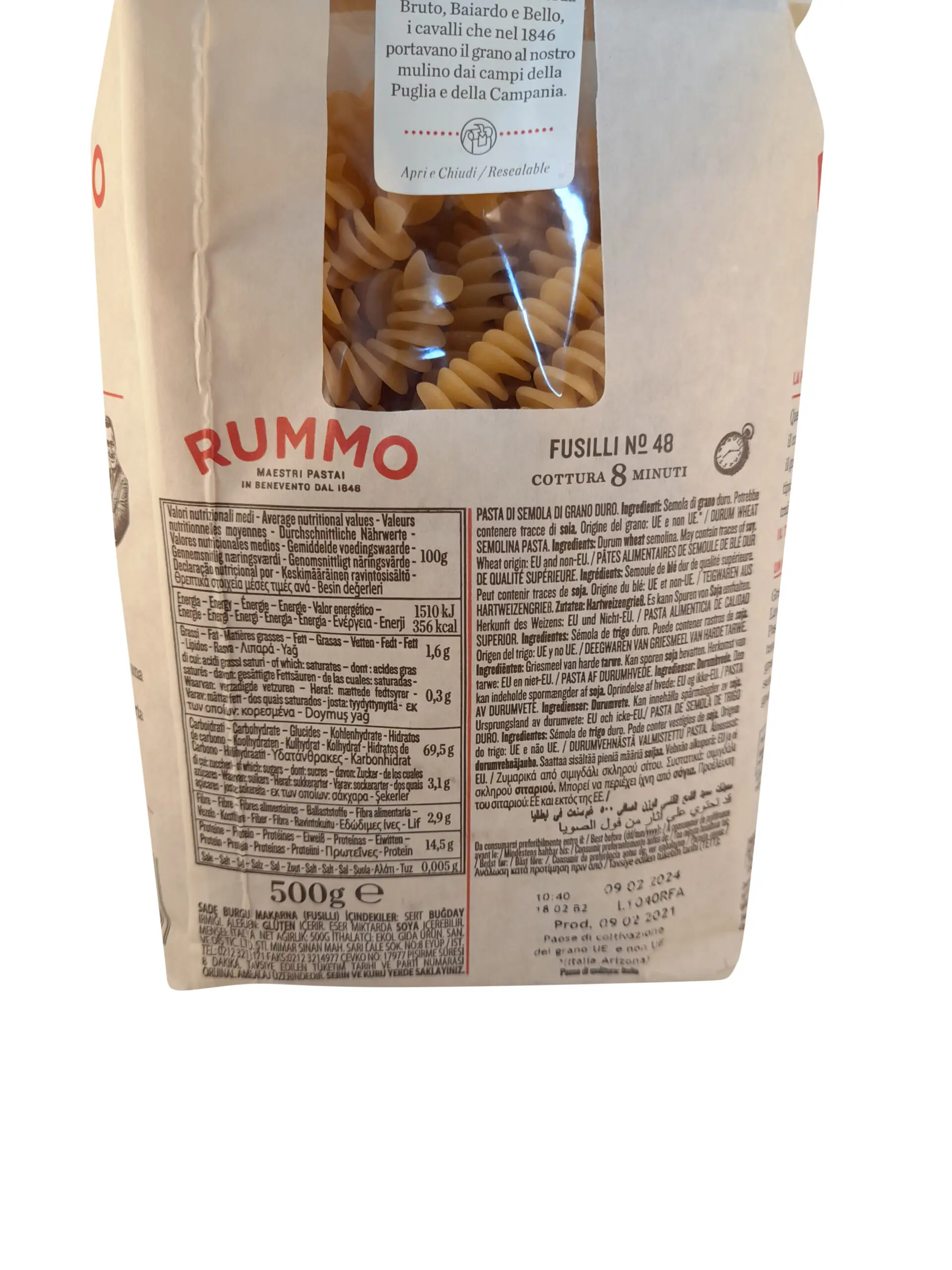 Fusilli Pasta | Rummo Pasta | Rummo Fusilli Pasta | Fusilli | 17.63 Ounce Total Weight - Image 3