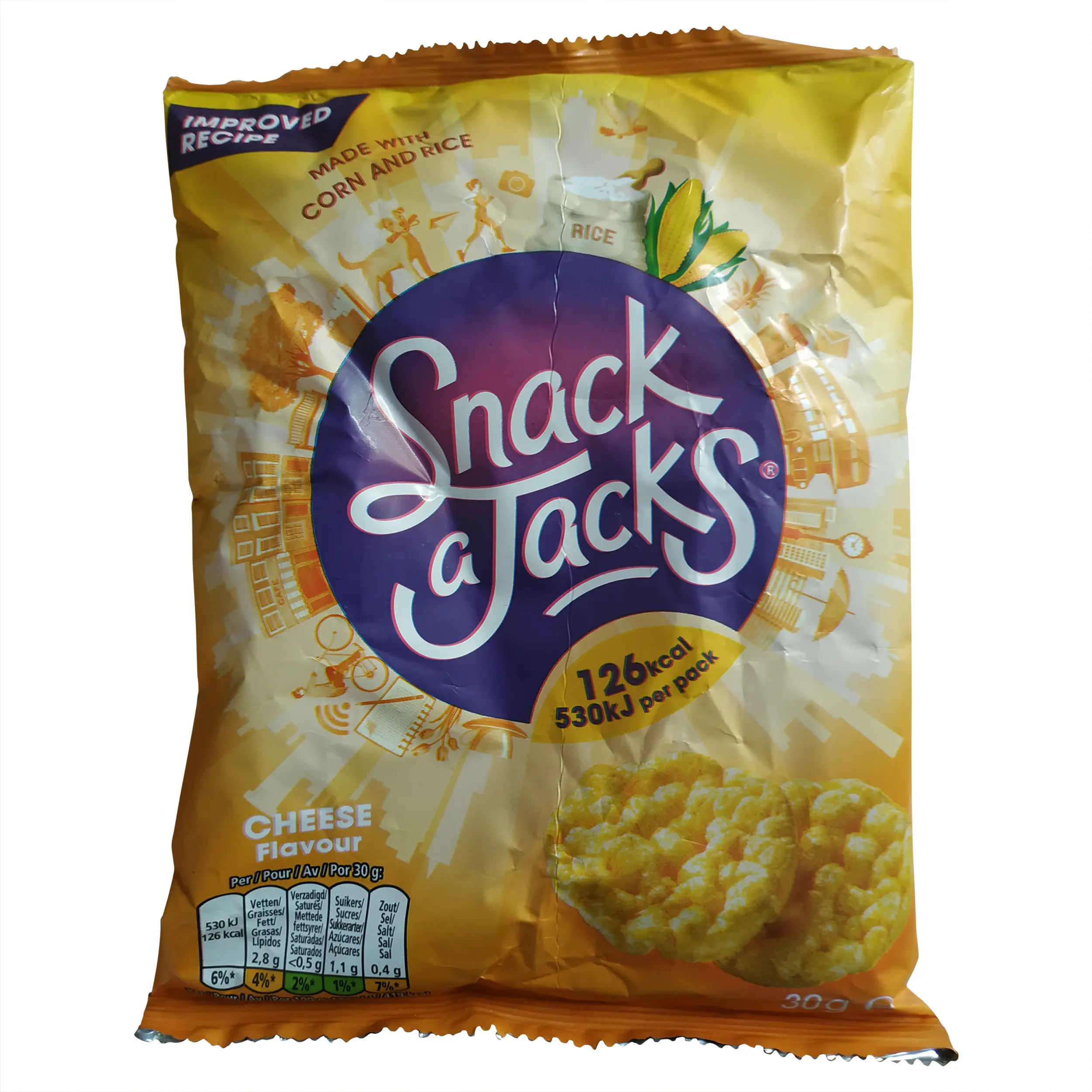 Snack A Jacks | Snack A Jacks Cheese | Snack a Jacks Cheese | 8 sacos | Snackajacks | Peso total de 8,46 onças