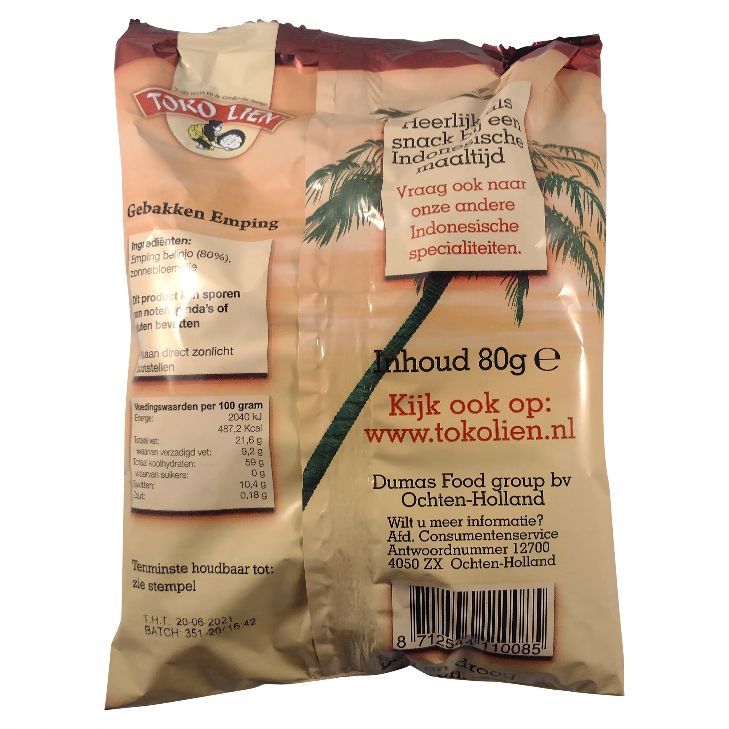 Indonesian Snacks | Indonesian Food | Toko Lien Gebakken Emping | Indonesian Spices | 2.82 Ounce Total Weight - Image 3