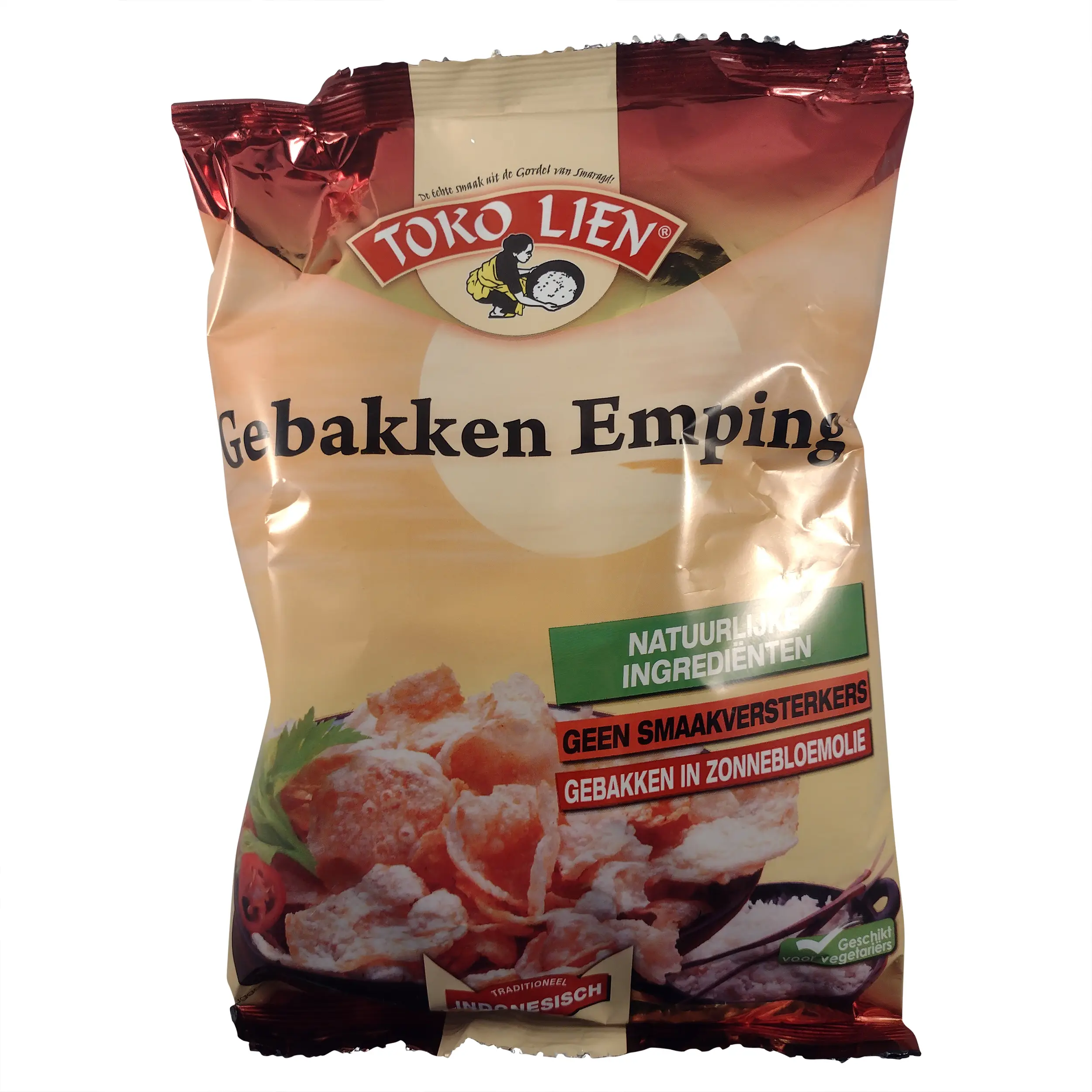 Snacks indonésios | Comida indonésia | Toko Lien Gebakken Emping | Especiarias indonésias | Peso total de 2,82 onças