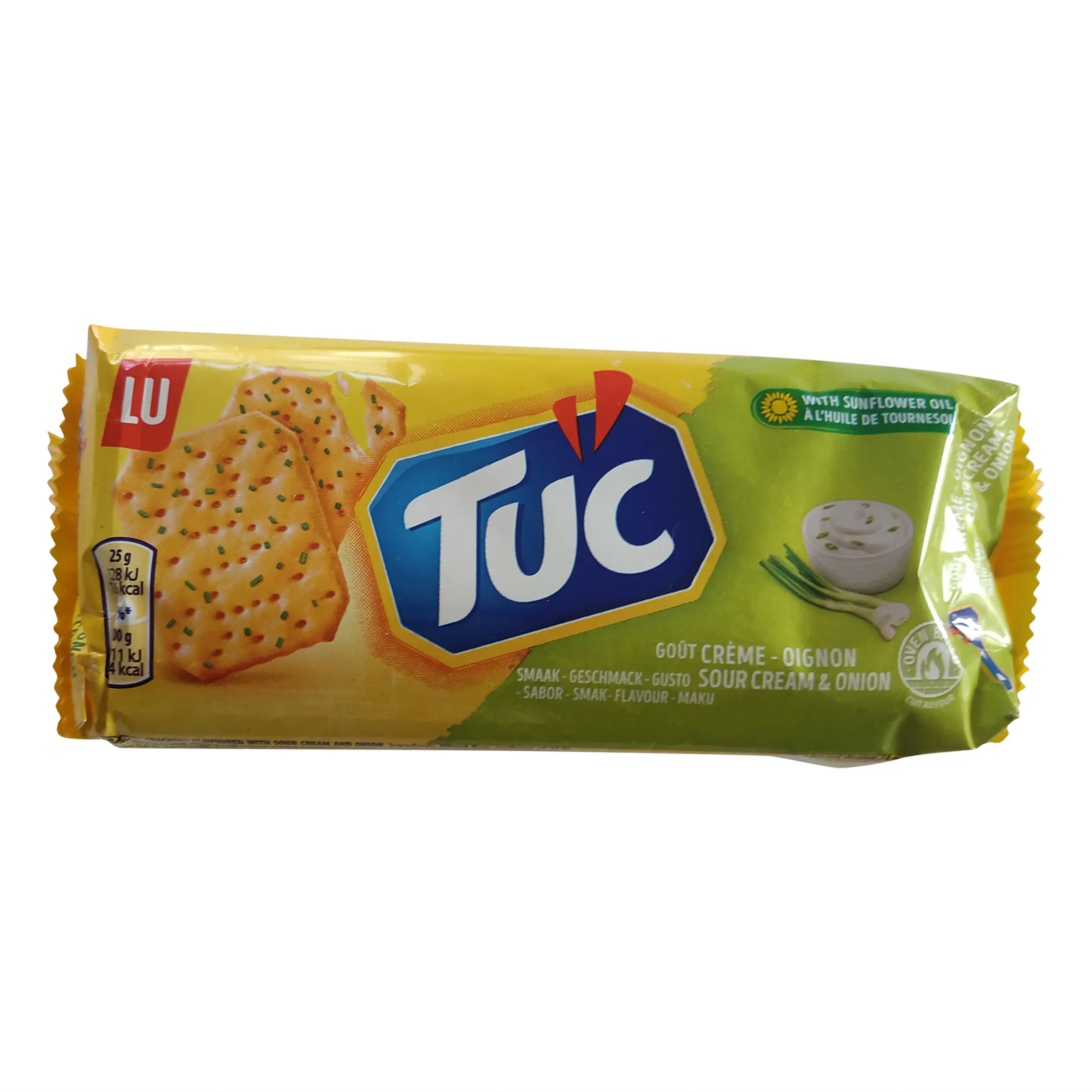 TUC Crackers | TUC Biscuits | Crispy Salted Crackers with Sour Cream & Onion Flavor |  LU Cookies | 3.52 Ounce Total Weight