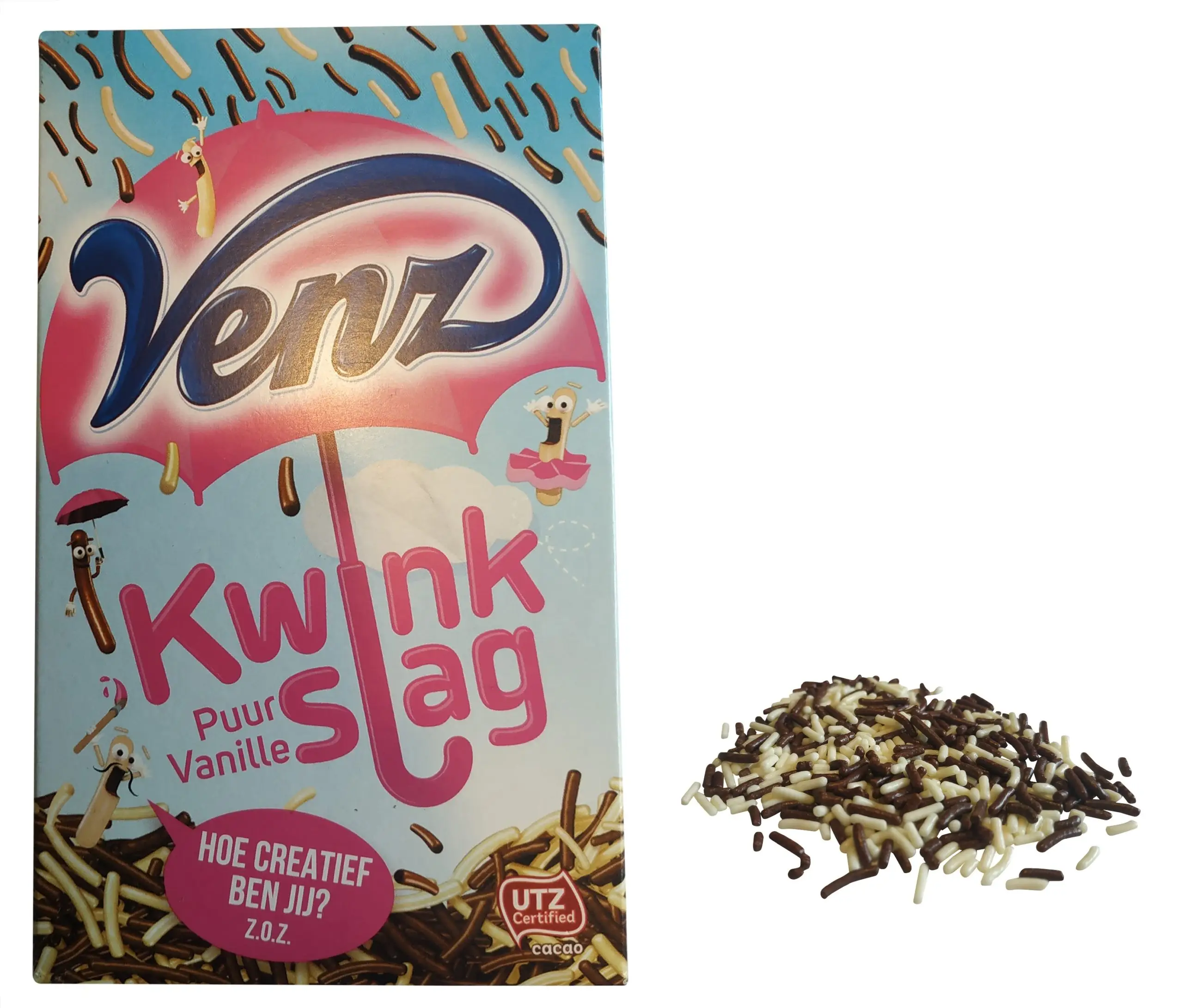 Hagelslag Misto Escuro e Branco Venz | Granulado de Chocolate Holandês Misto Escuro e Branco | Granulado Holandês Misto Escuro e Branco da Venz | 14,1 onças no total