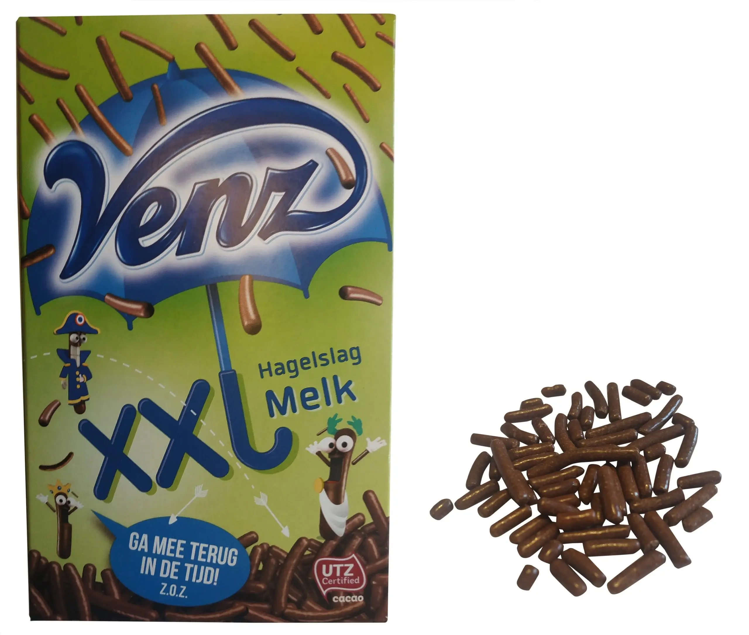 Hagelslag Chocolate ao Leite XXL Sprinkles Venz | Chocolate Holandês Sprinkles Extra Grande Leite | Sprinkles Holandeses Leite da Venz | 375 g no total