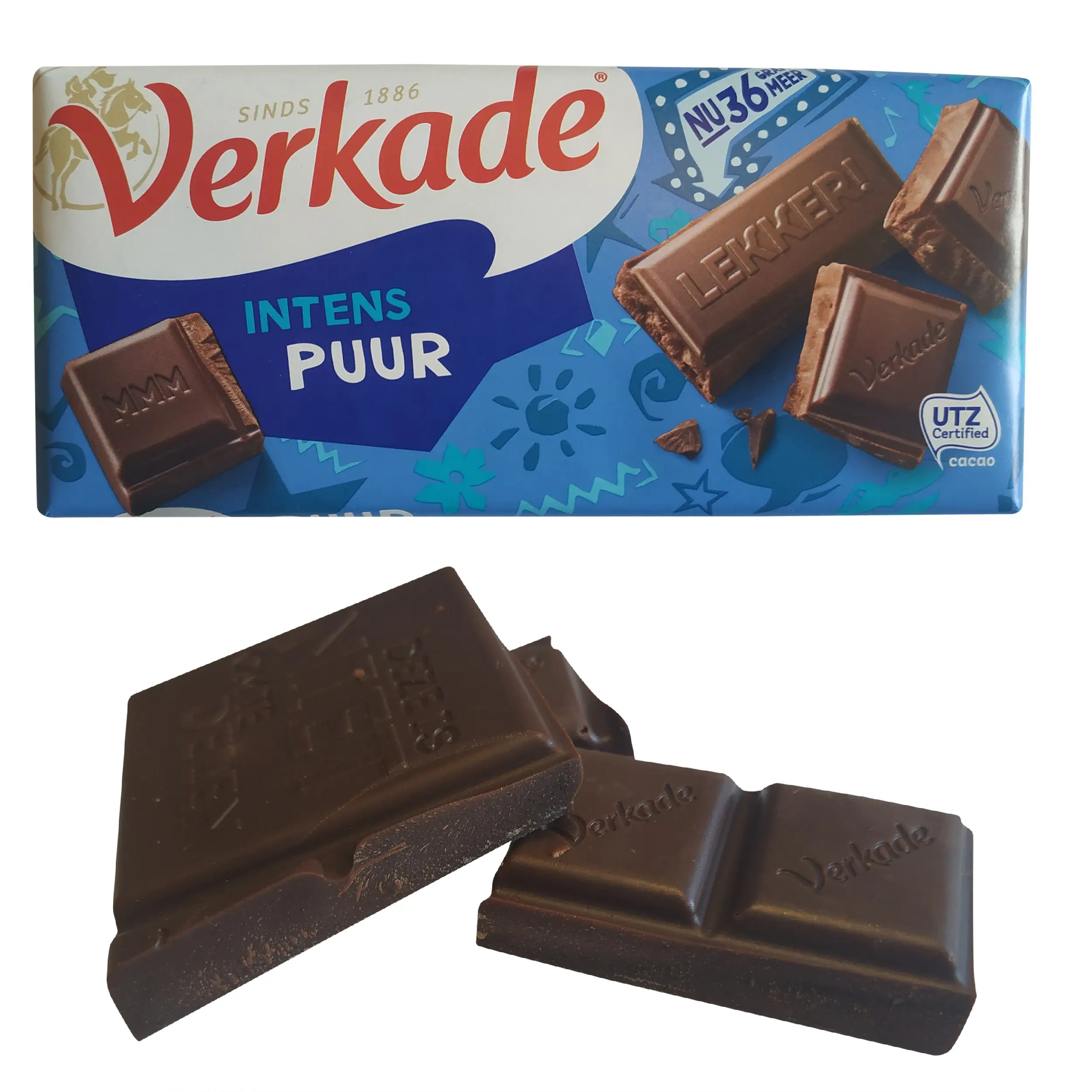 Barra de Chocolate Verkade Dark | Barra de Chocolate Holandesa | Barra de Chocolate Amargo Verkade de 3,91 onças