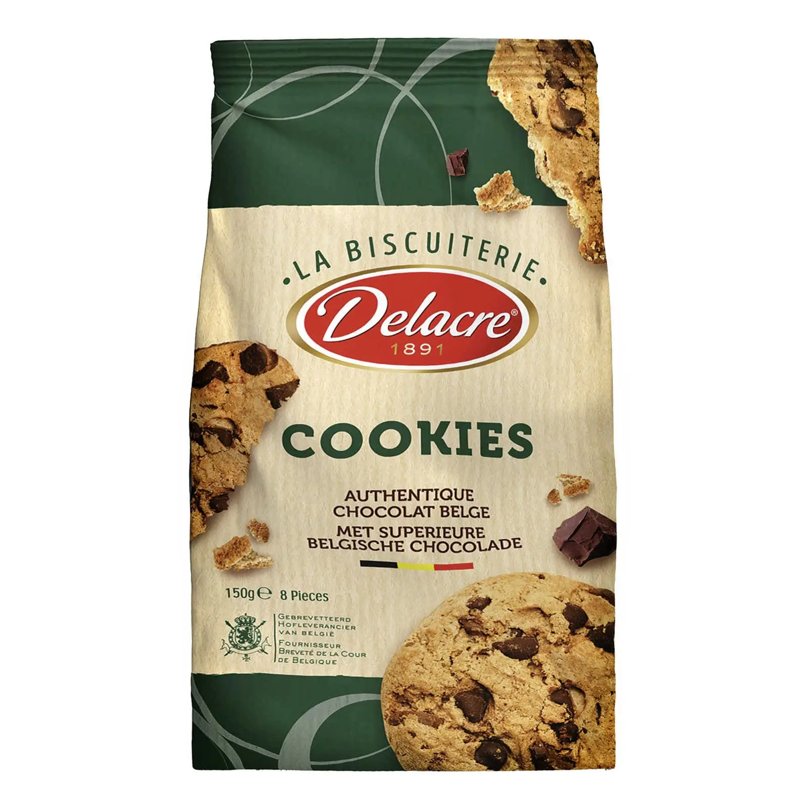 Biscuits Delacre | Biscuits au chocolat belge de qualité supérieure 8 pièces | Biscuits Delacre | Biscuits belges Delacre | 5,2 onces au total