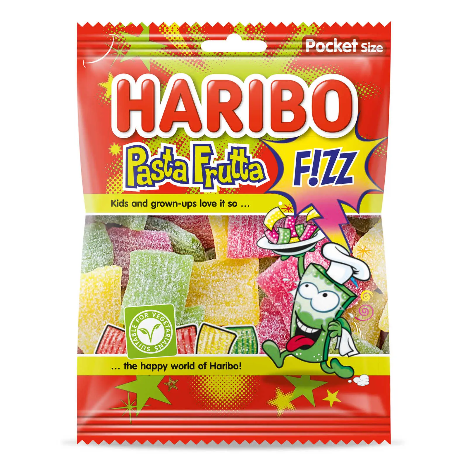 Haribo Candy | Pasta Frutta F!Zz Pocket Size | Haribo Gummies | Haribo Sweets | 2,4 Ounce Total