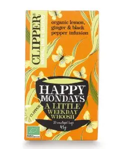 Chá Clipper | Infusão Orgânica Happy Mondays 20 unidades | Saquinhos de Chá Clipper | Chá Clipper | 1,5 onças no total