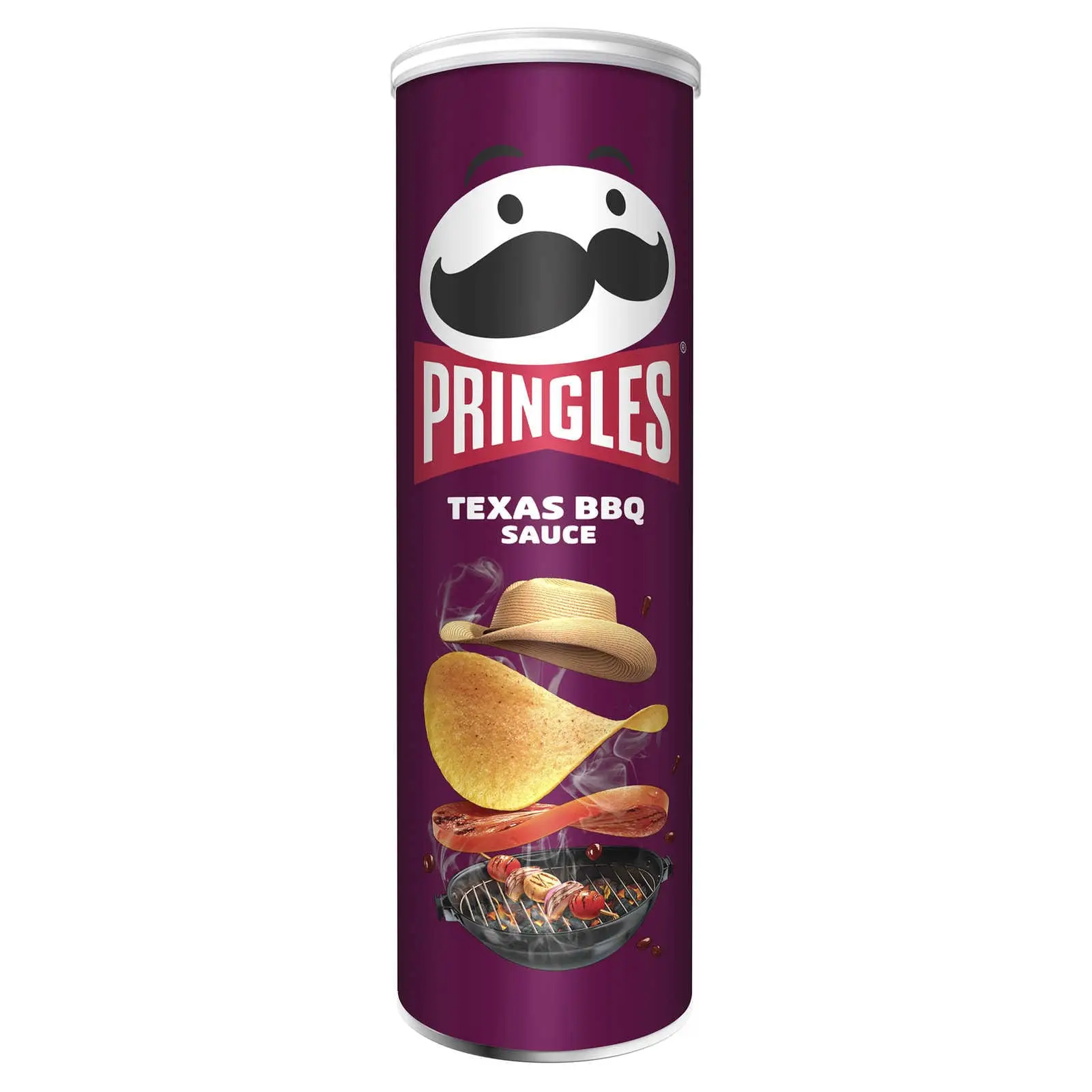 Patatas fritas Pringles | Patatas fritas con salsa barbacoa de Texas | Patatas fritas Pringles | Paquetes a granel Pringles | 6,5 onzas en total