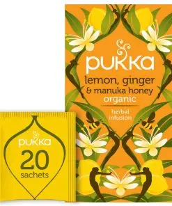 Chá Pukka | Limão, Gengibre e Mel Manuka 20 Saquinhos de Chá | Saquinhos de Chá Pukka | Chá Pukka | 1,4 Onças no Total