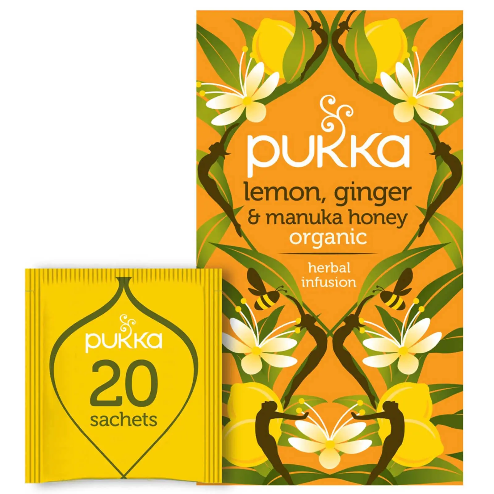 Pukka Tea | Lemon, Ginger & Manuka Honey 20 Tea Bags | Pukka Tea Bags | Tea Pukka | 1,4 Ounce Total